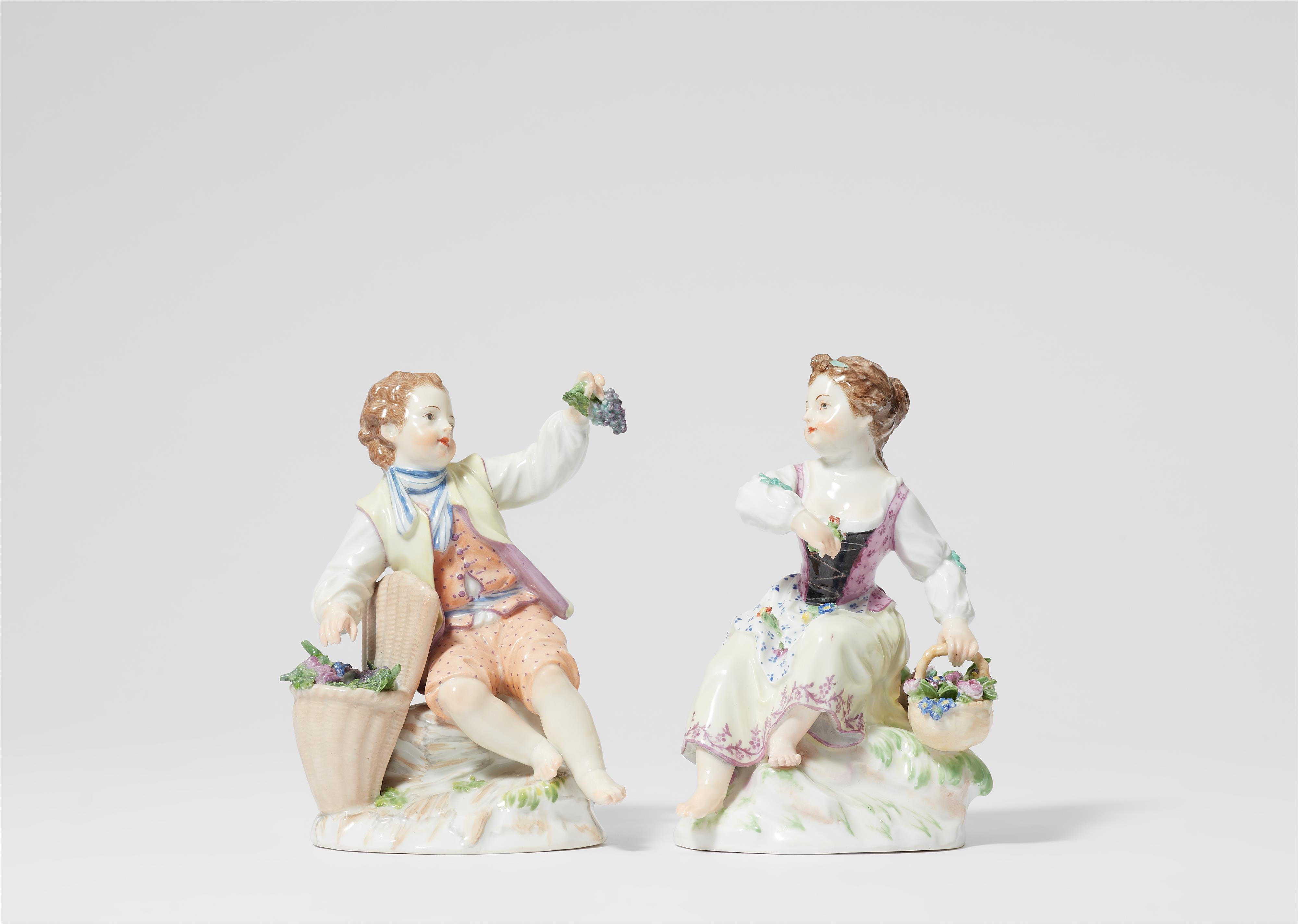 Two Berlin KPM porcelain figures of allegories of autumn and spring - image-1