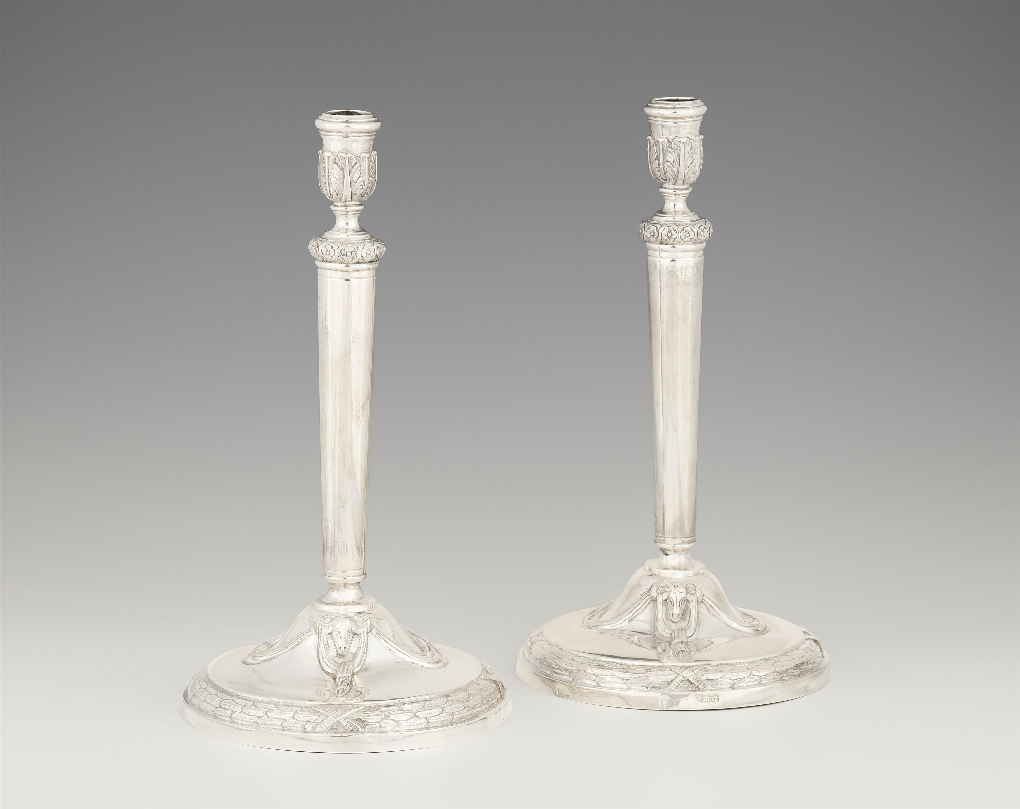 A pair of Berlin Louis XVI silver candlesticks - image-1