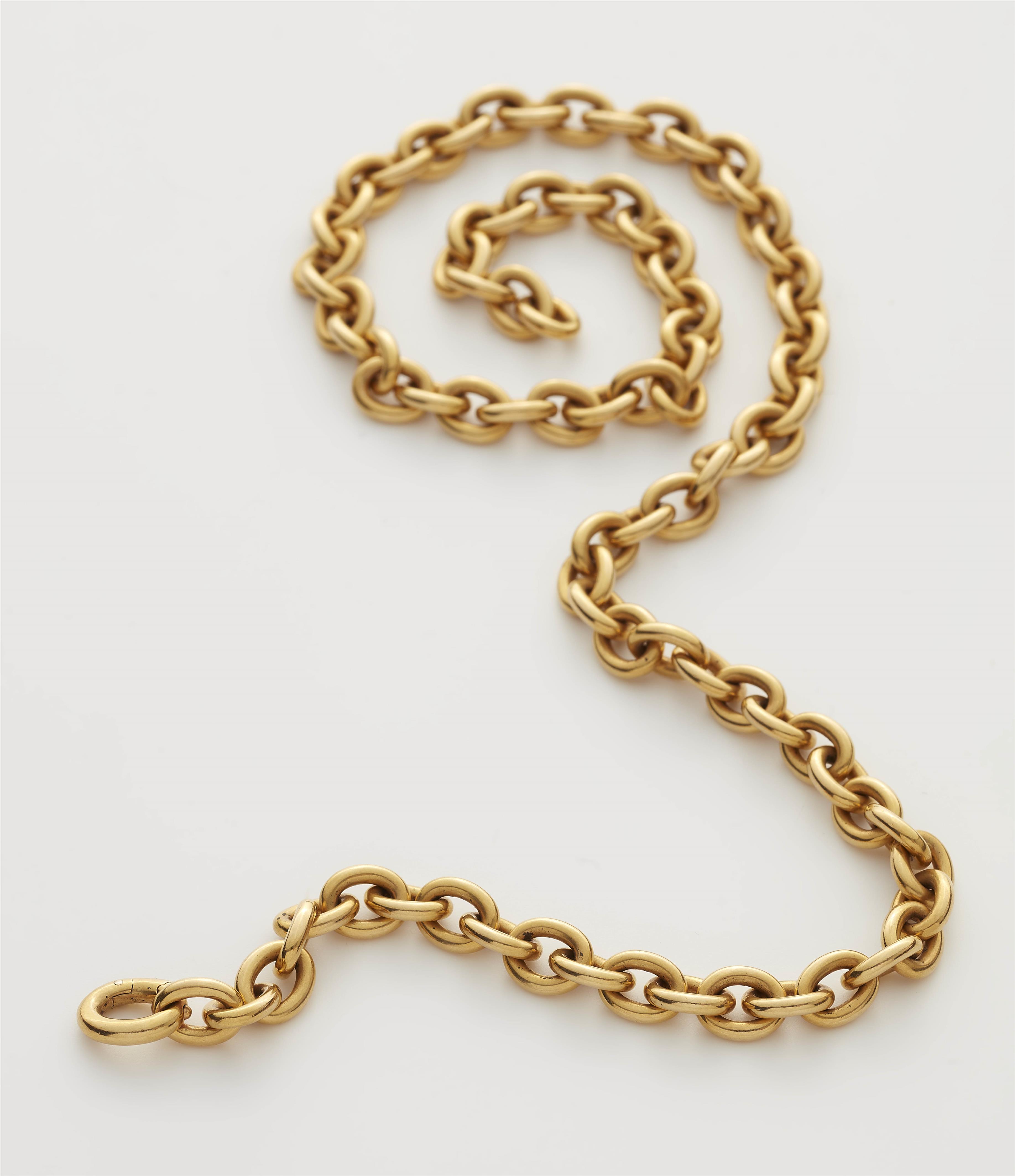 A German 18k gold chain necklace. - image-1