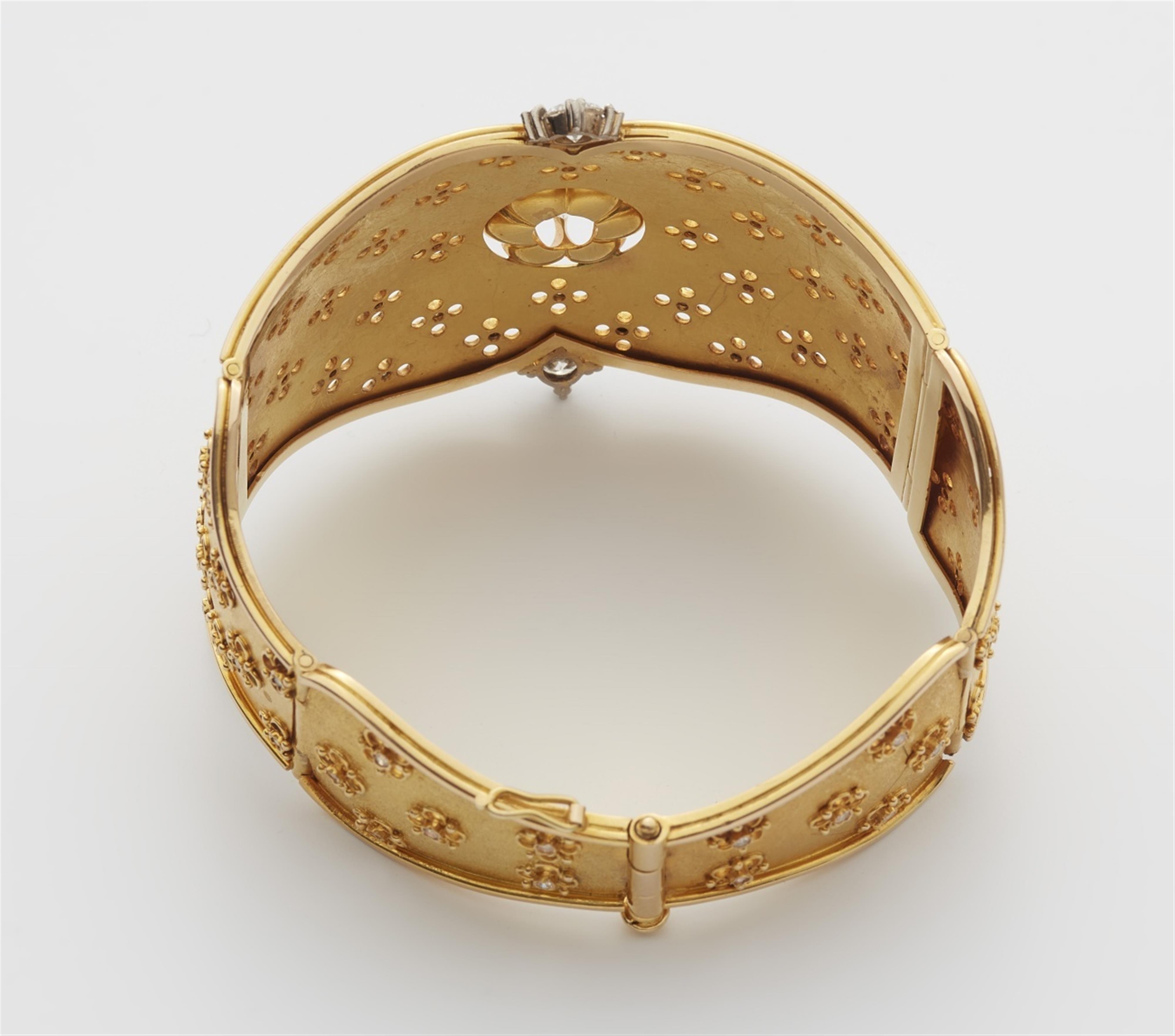 An 18k gold diamond cuff bangle - image-3