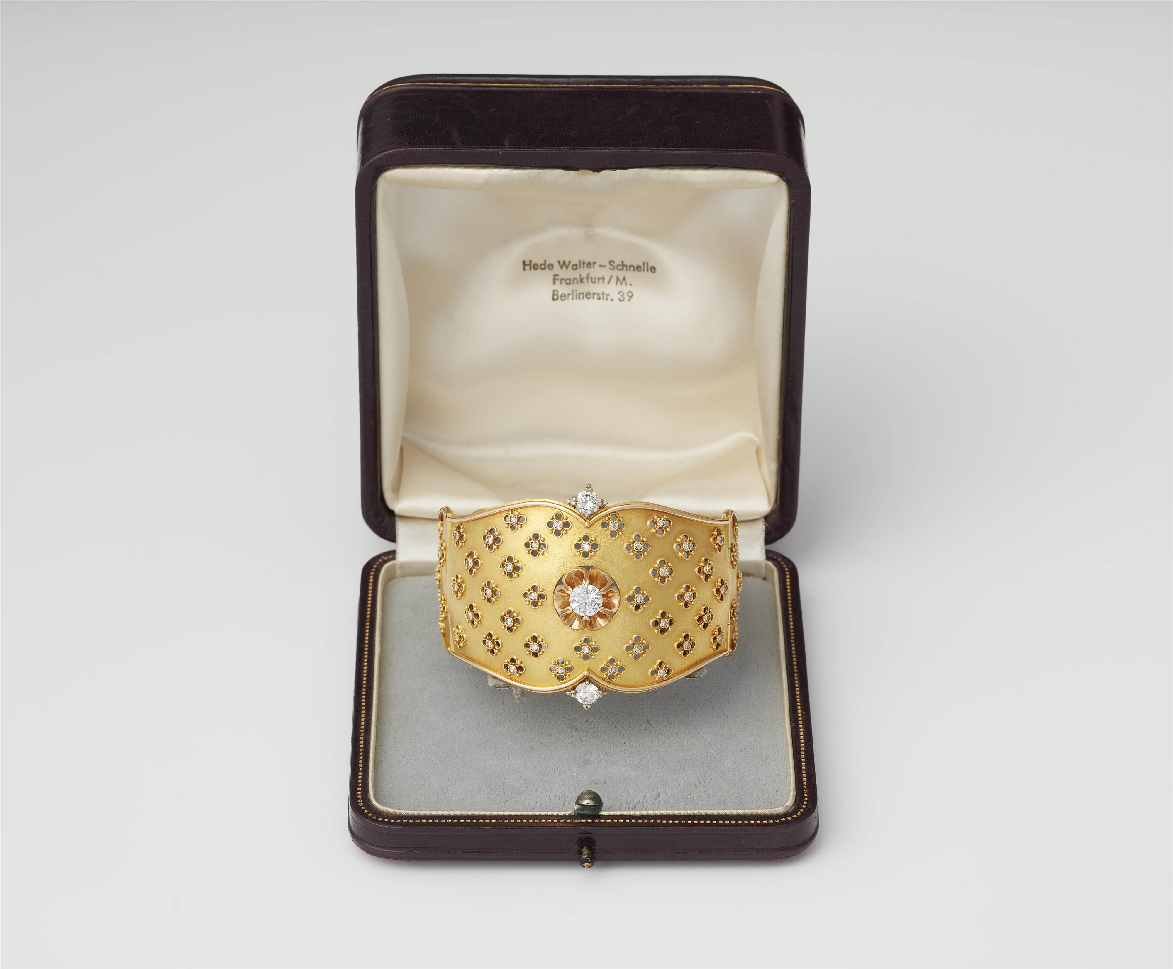 An 18k gold diamond cuff bangle - image-4