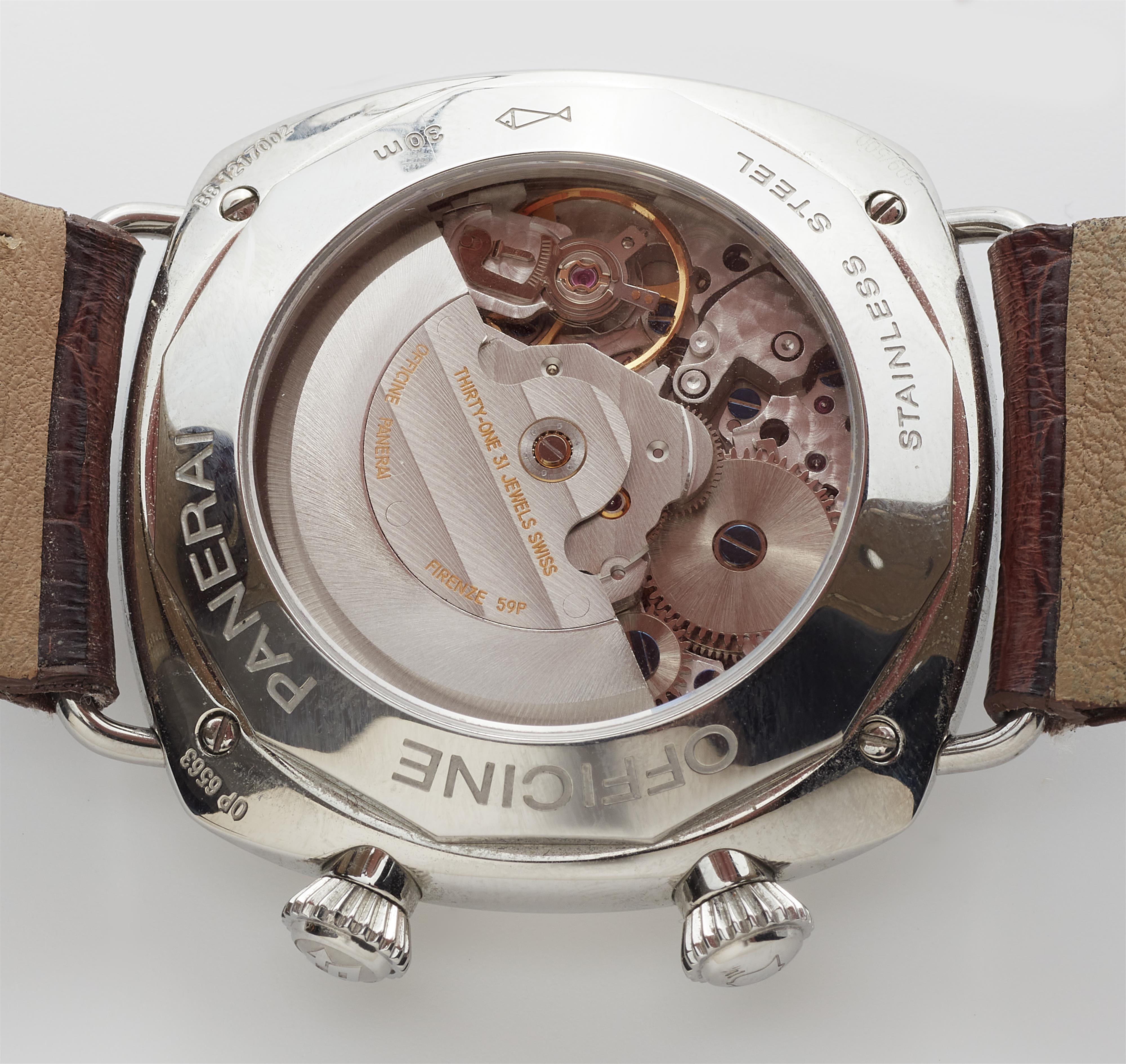 A stainless steel Officine Panerai Radimoir GMT Alarm gentleman´s wristwatch - image-2