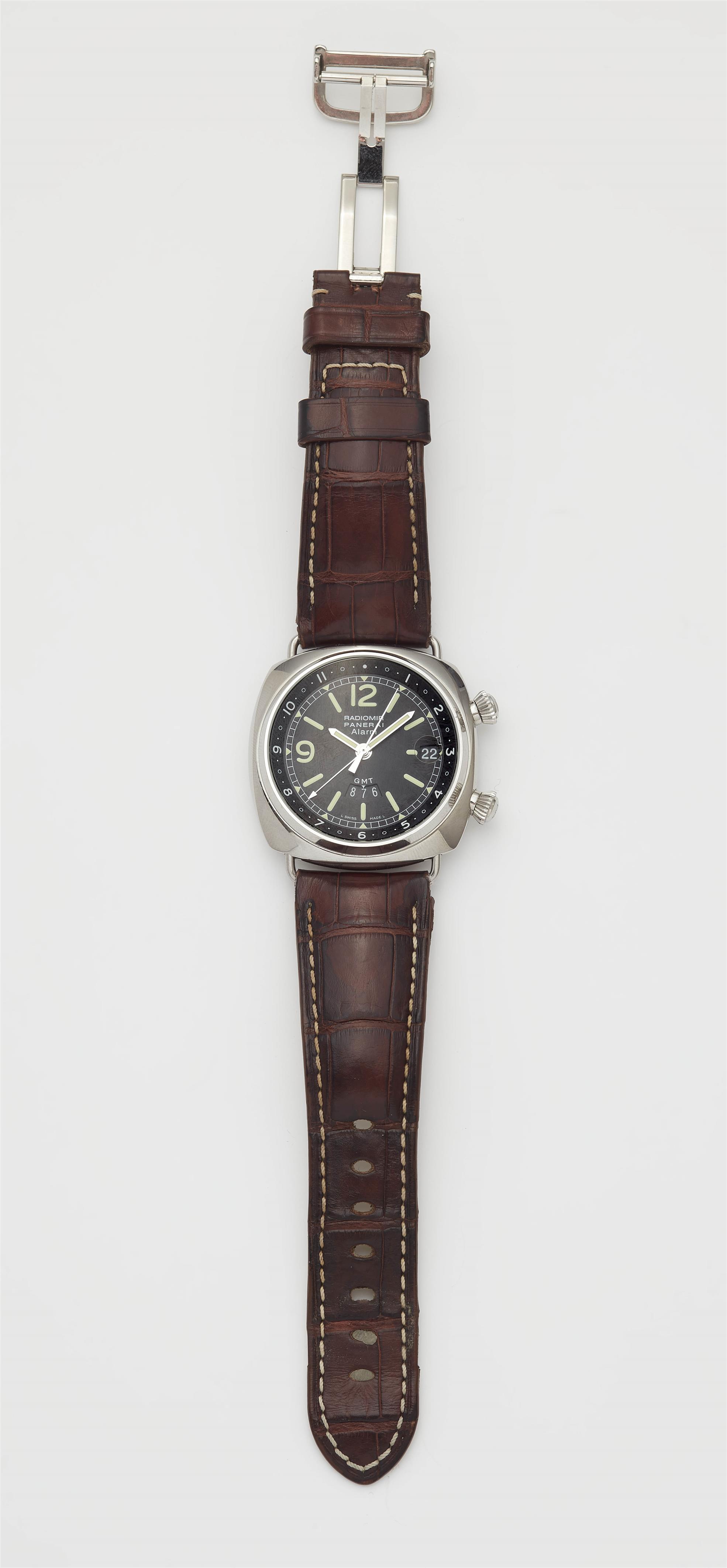 A stainless steel Officine Panerai Radimoir GMT Alarm gentleman´s wristwatch - image-1