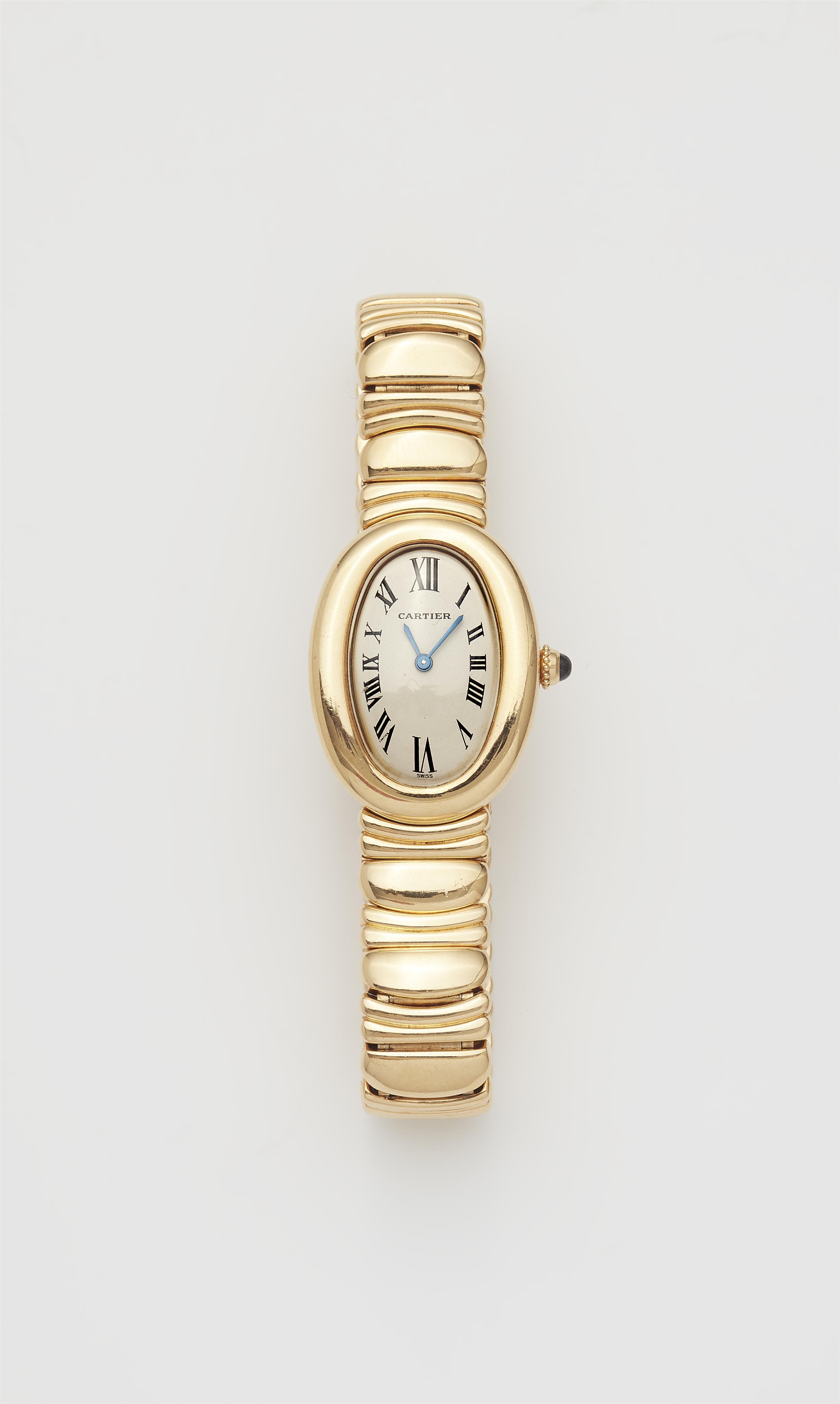 An 18k yellow gold quartz Cartier Baignoire ladies wristwatch - image-1