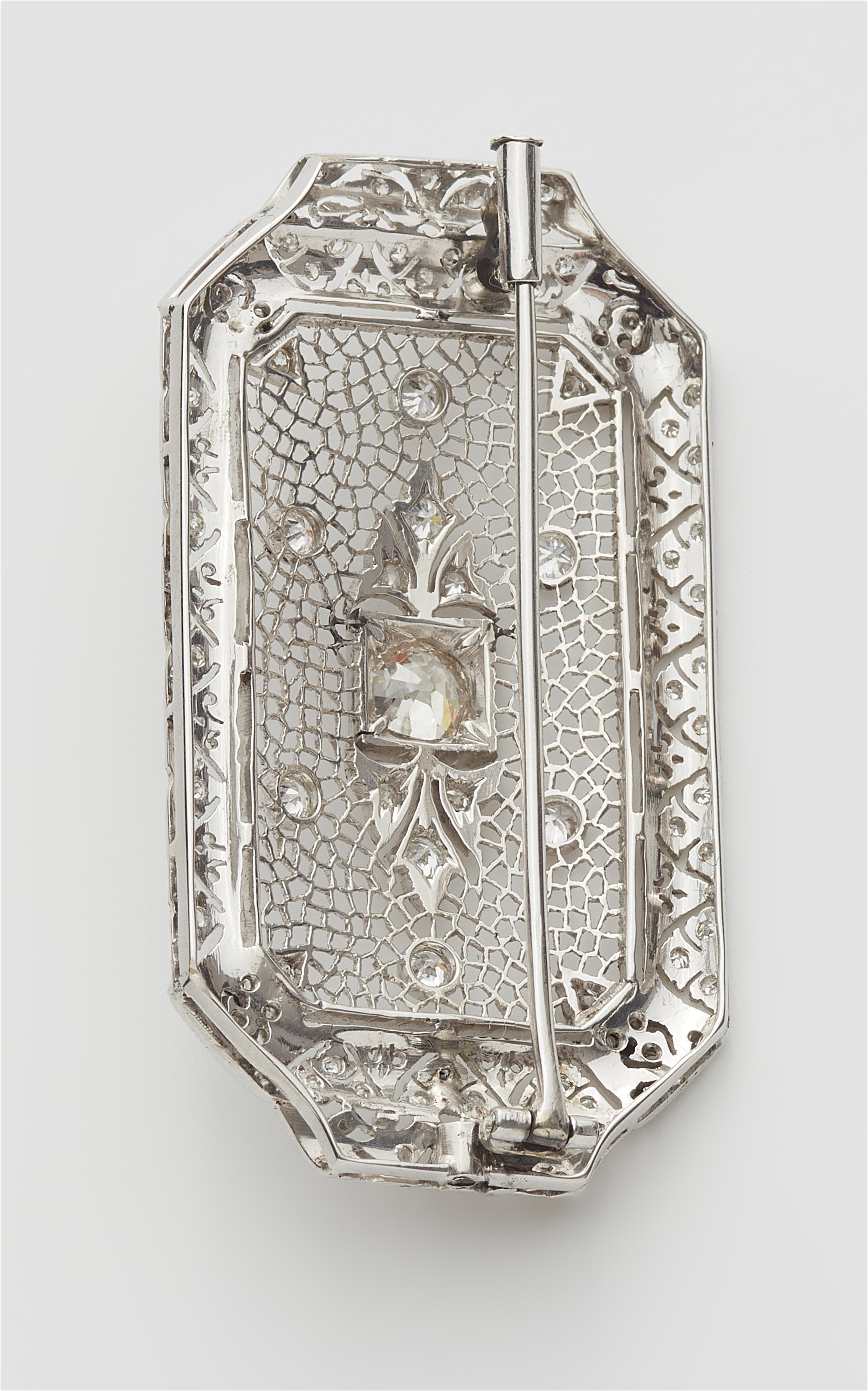 An 18k white gold and diamond Belle Epoque brooch. - image-2