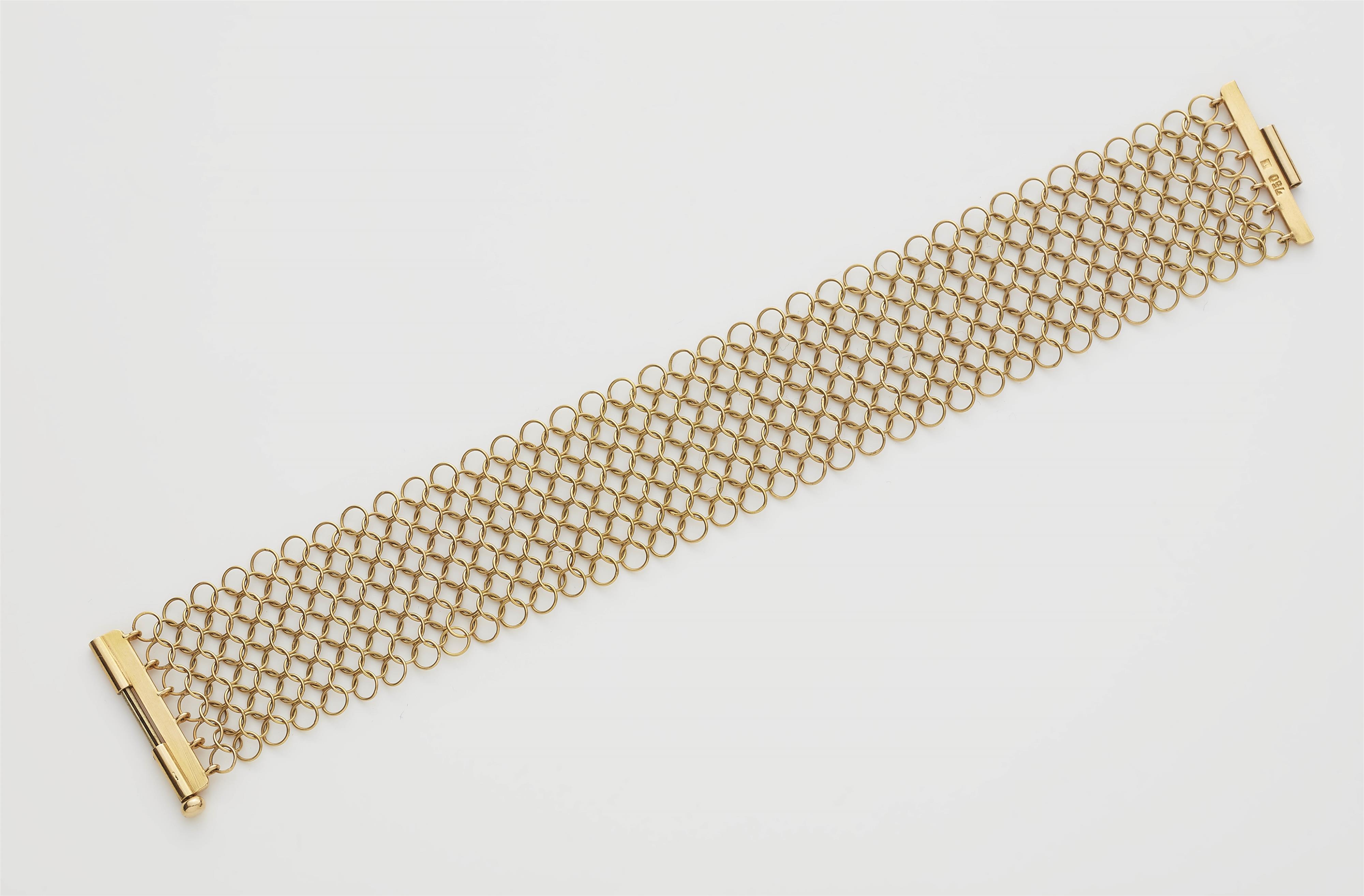 A German 18k gold meshwork bracelet. - image-1