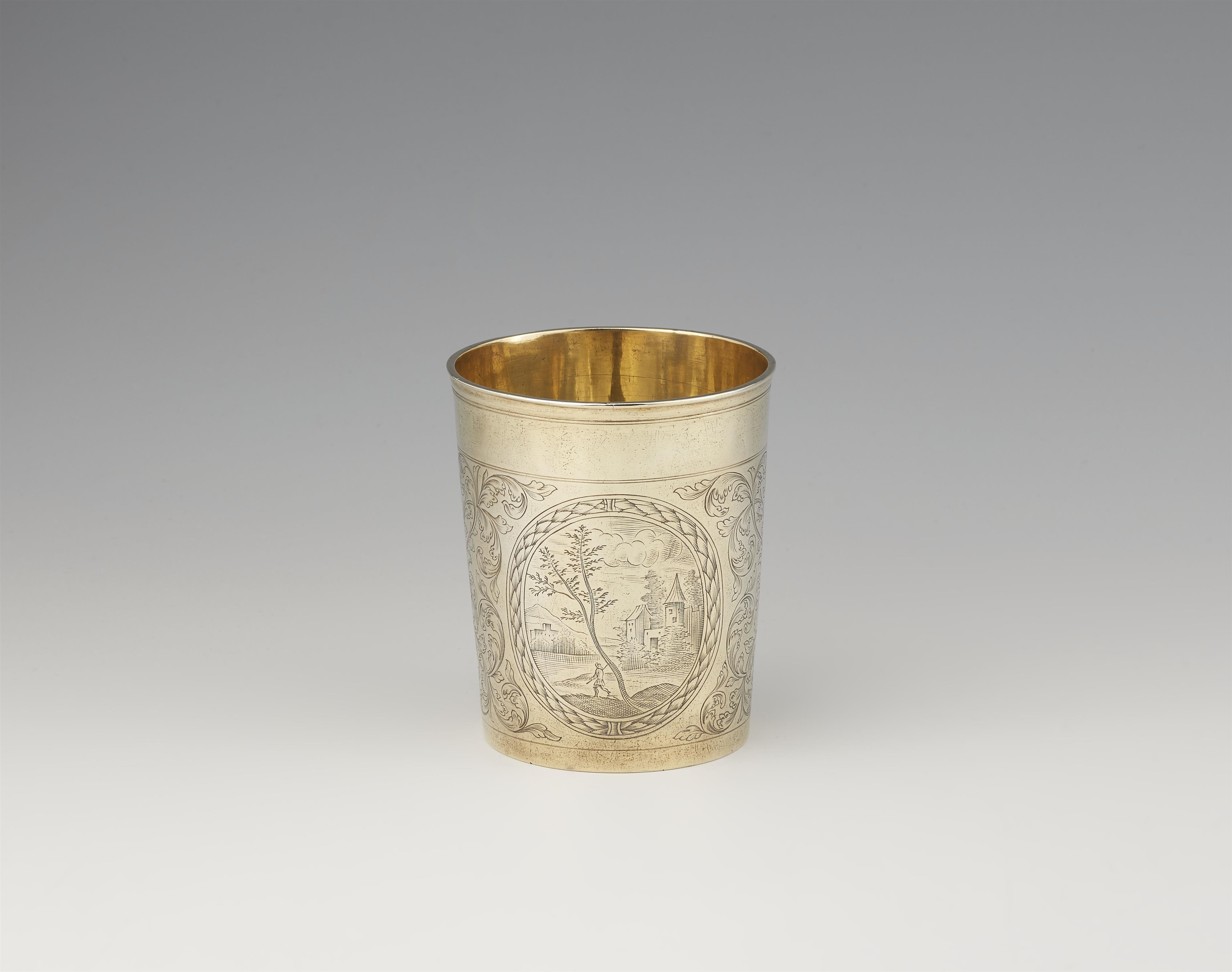 An Augsburg Baroque silver gilt beaker - image-2