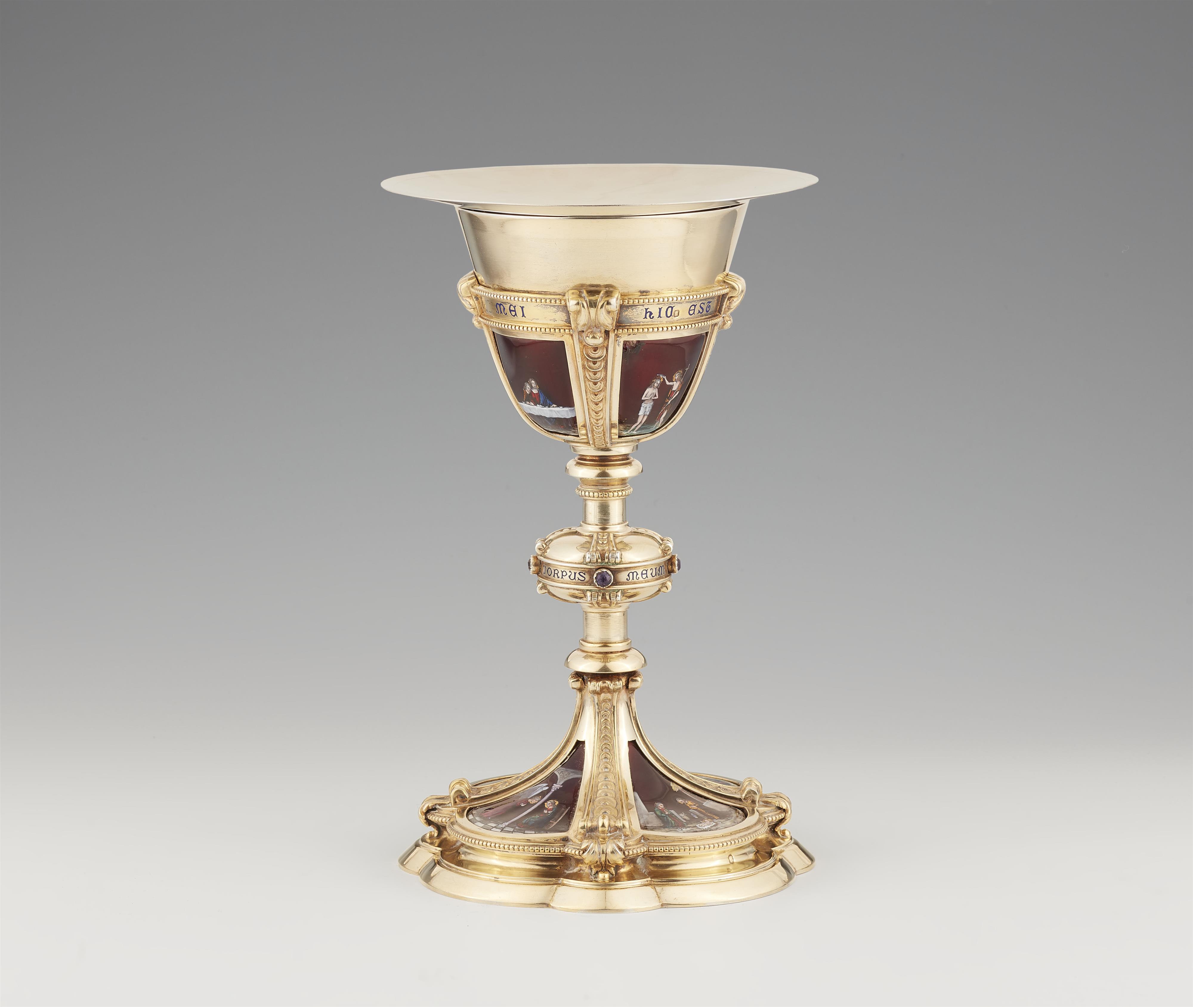 A Parisian silver gilt communion chalice and patene - image-2