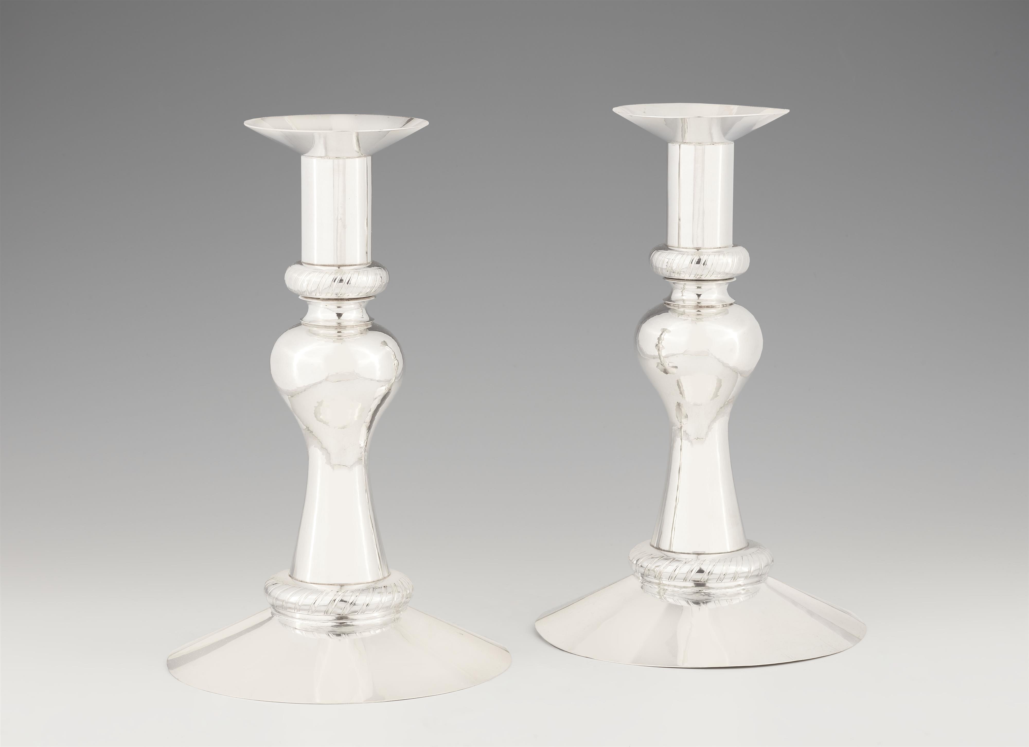 A pair of Lettré silver candlesticks - image-1