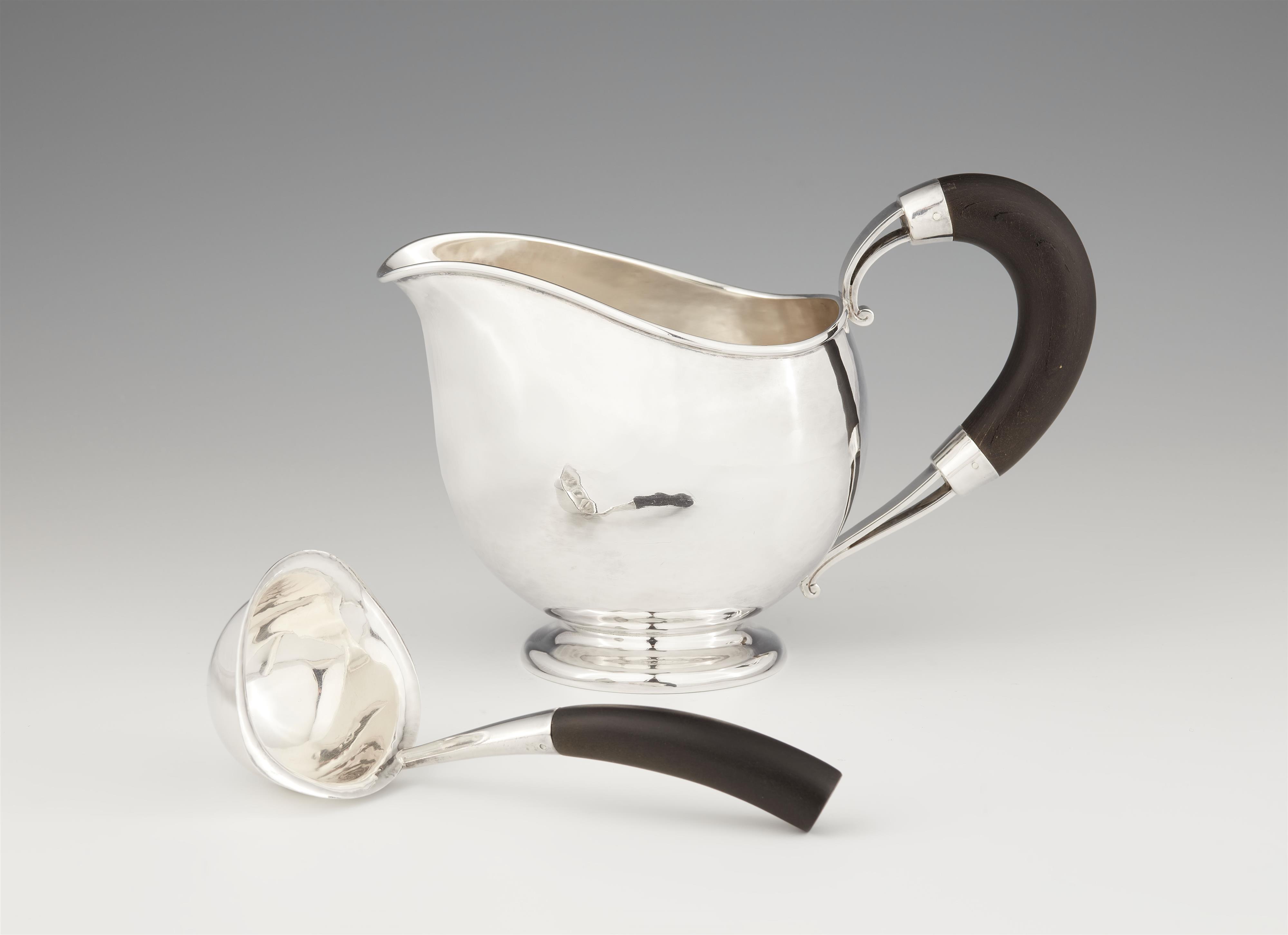A Bremen silver sauce boat and ladle - image-1