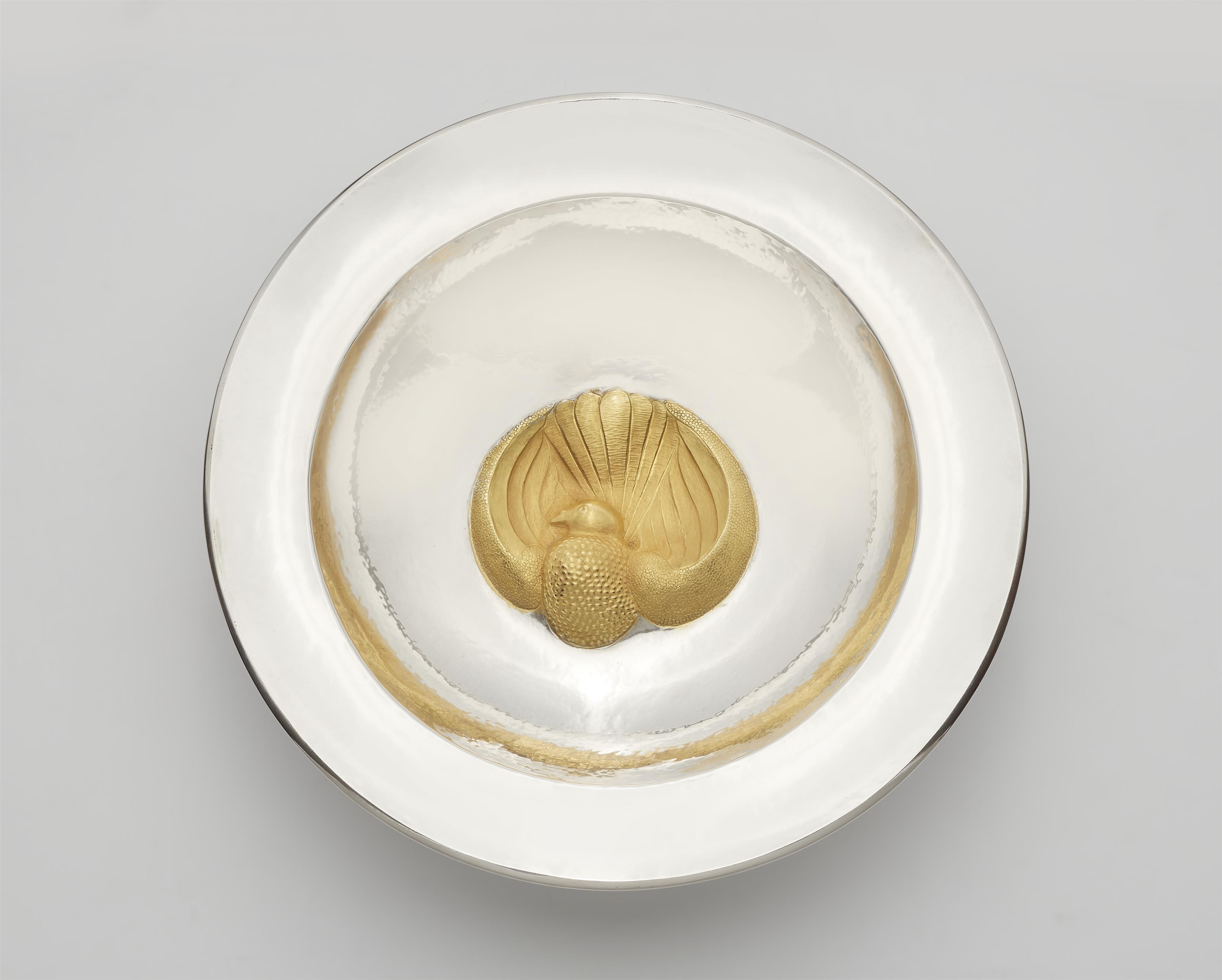 A Cologne silver dish with a gilded dove - image-1