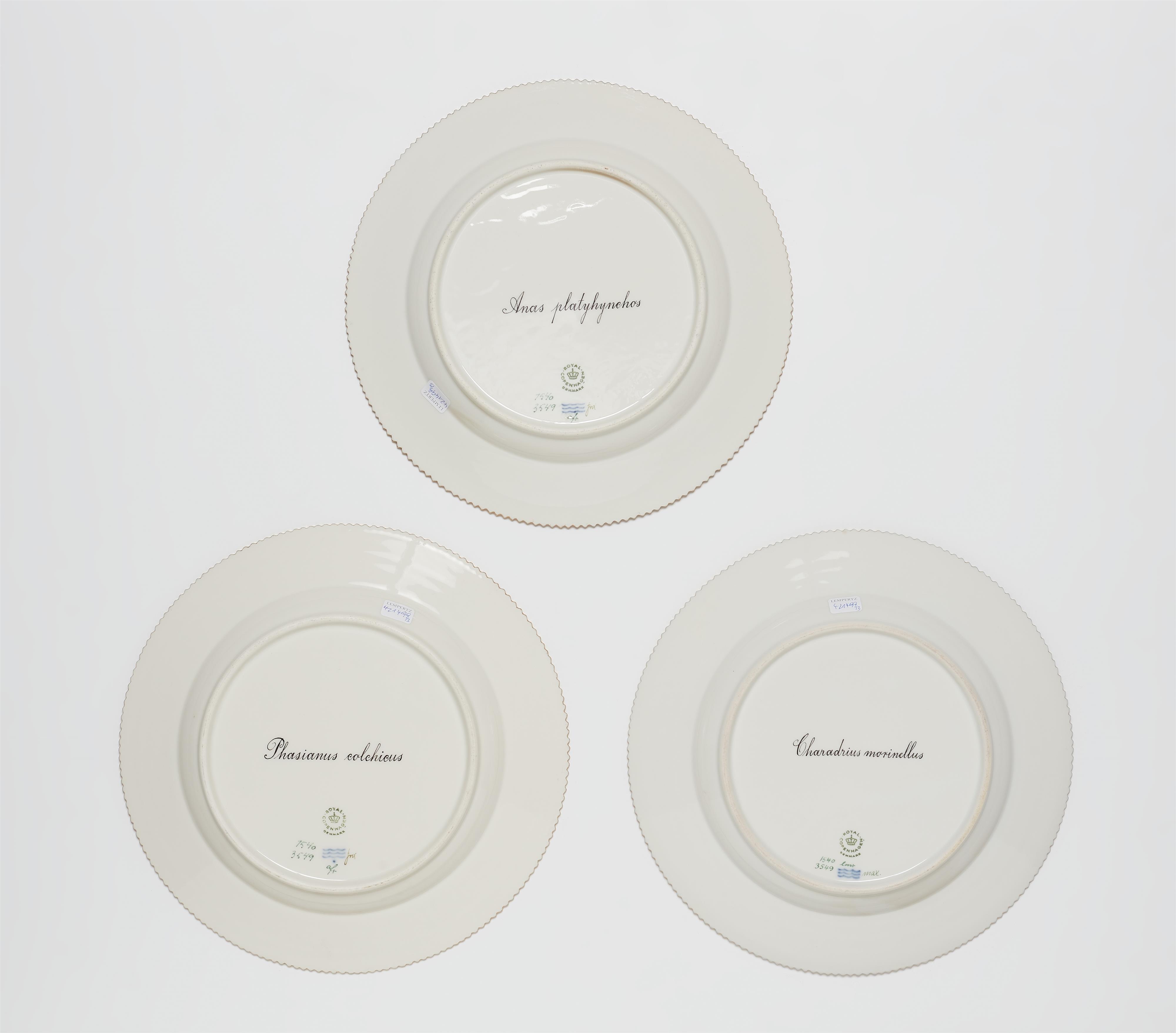 Three Royal Copenhagen Flora Danica dinner plates with birds - image-2