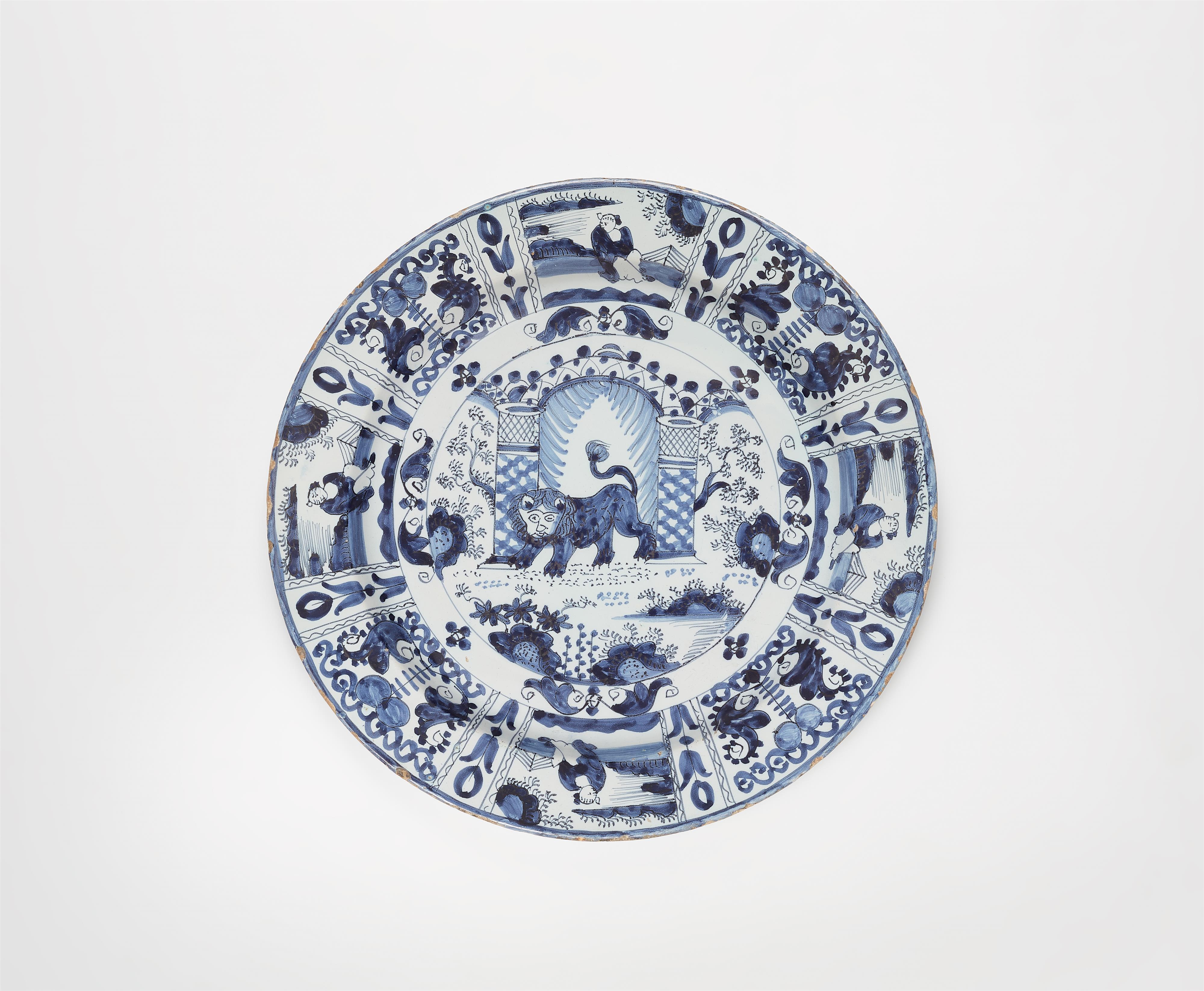 A Dutch Delft faience platter with Wanli-decor - image-1