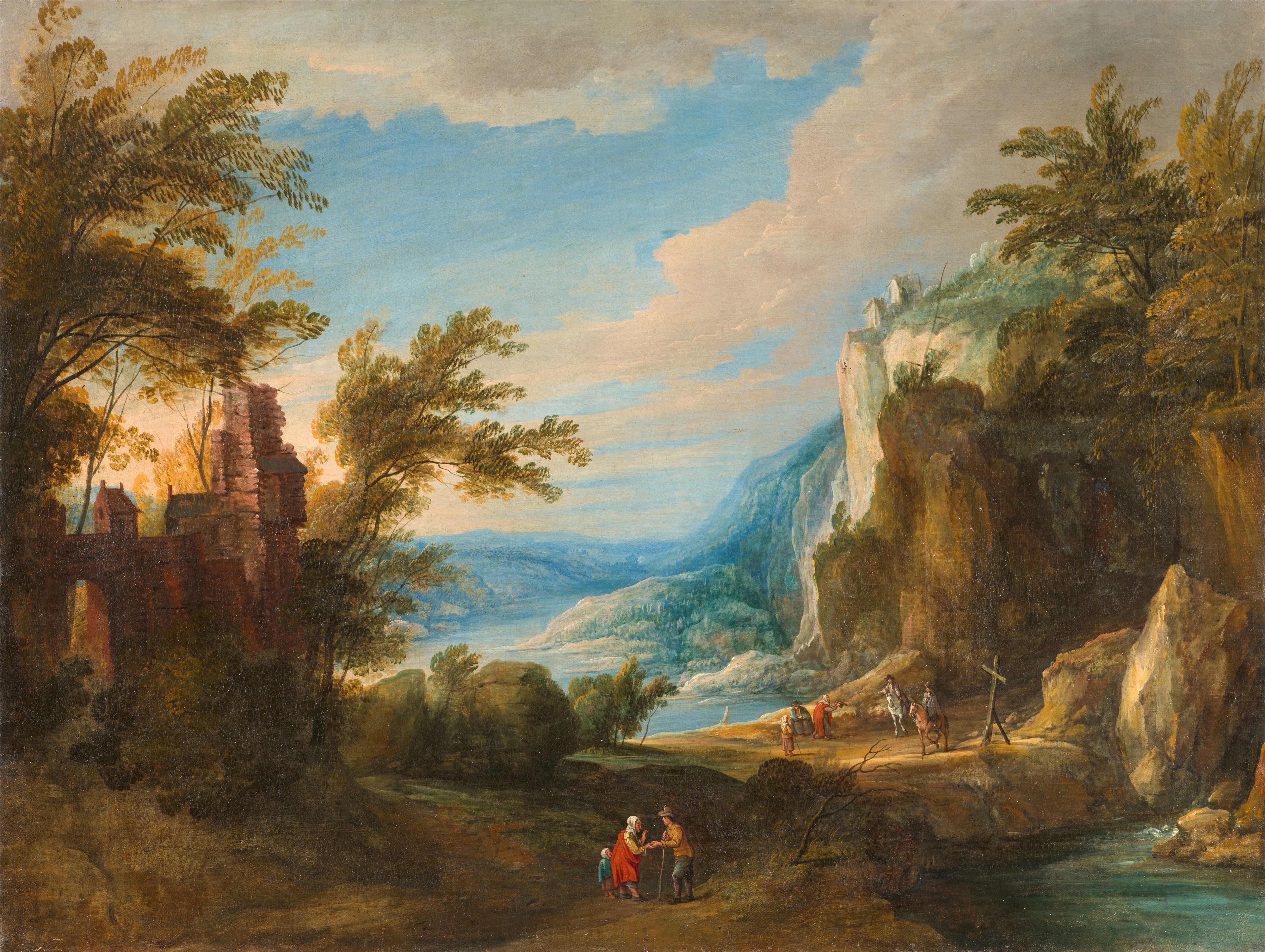 Philippe de Momper - Travellers in a Mountain Landscape - image-1