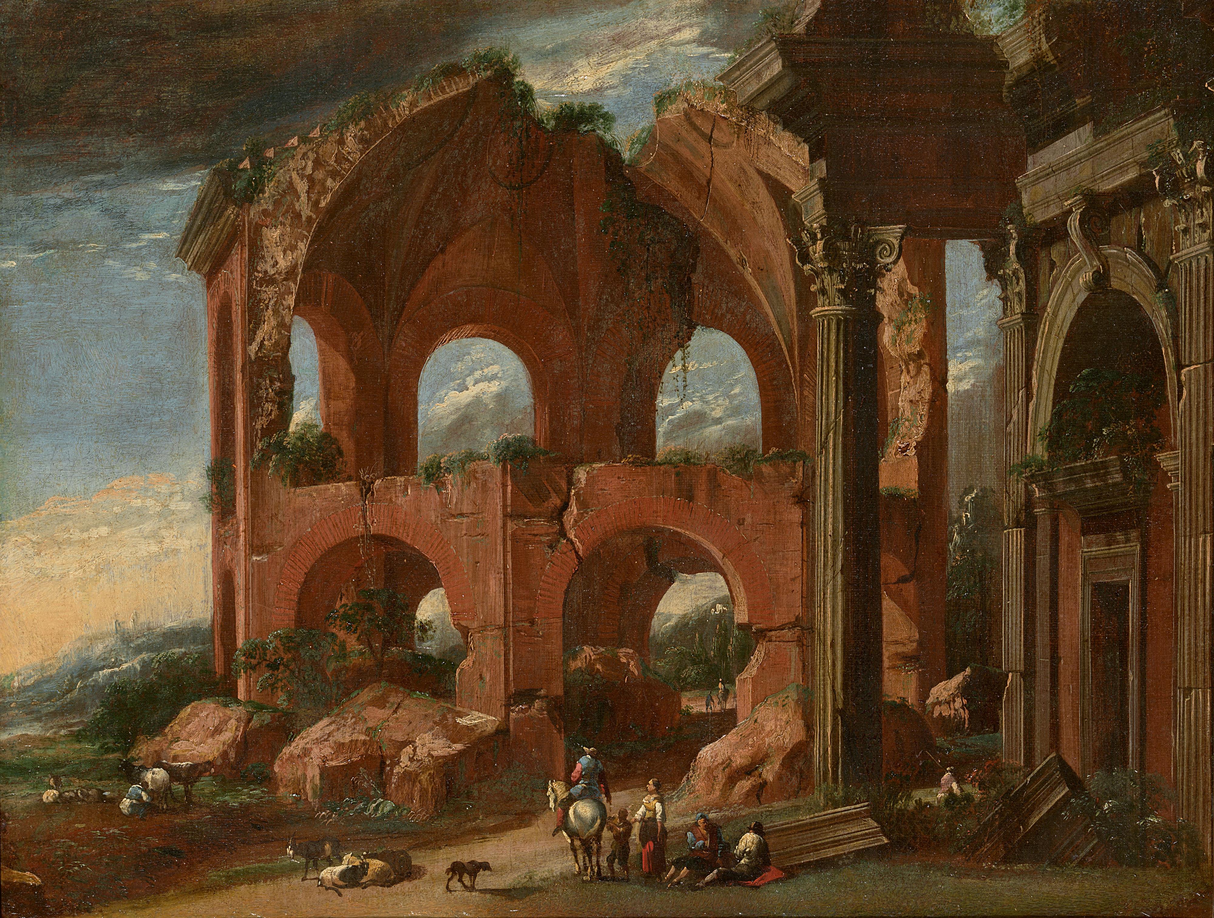 Niccolò Codazzi - Capricco view of the Temple of Minerva Medica - image-1