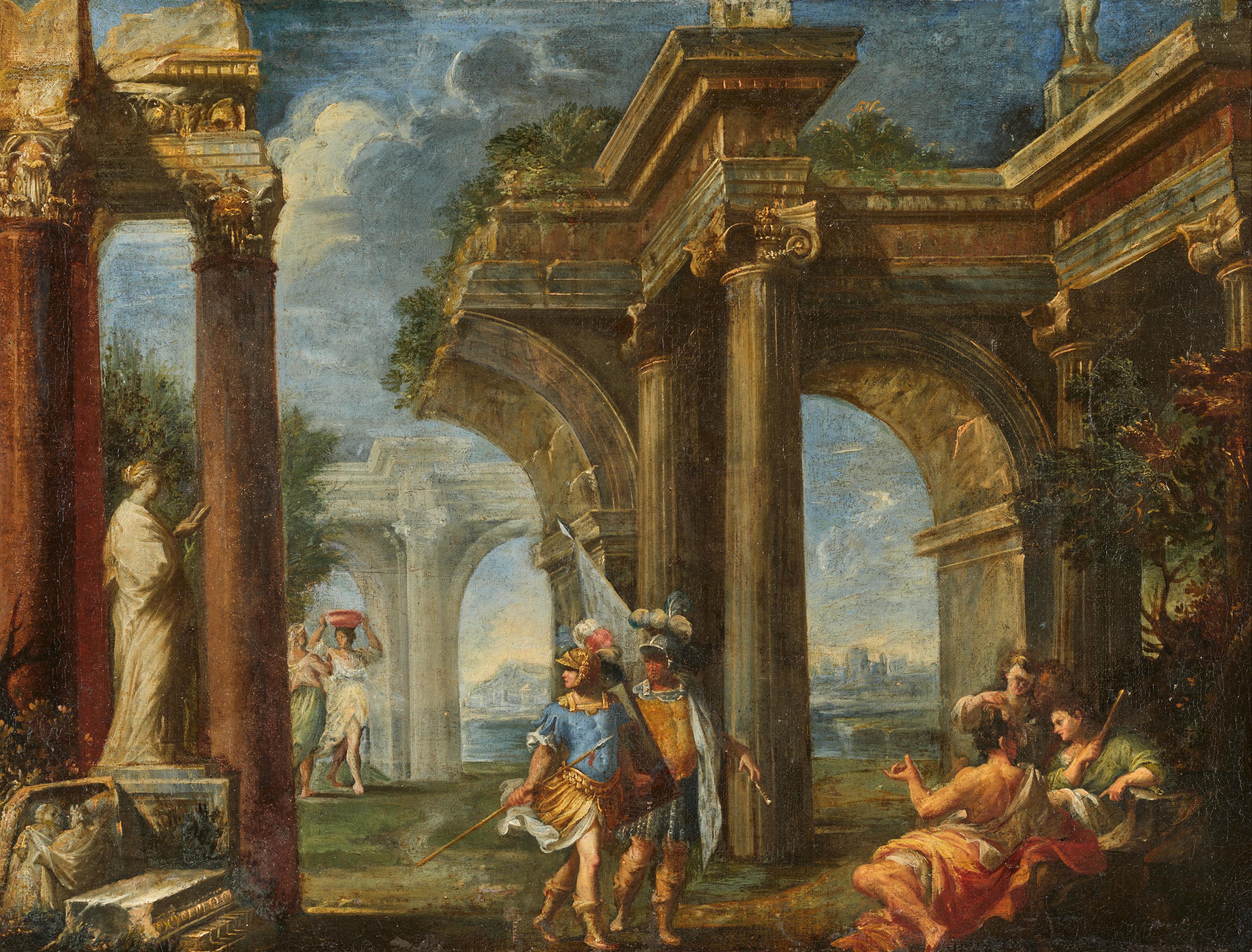 Giovanni Paolo Panini - Roman Architecture with Soldiers - image-1