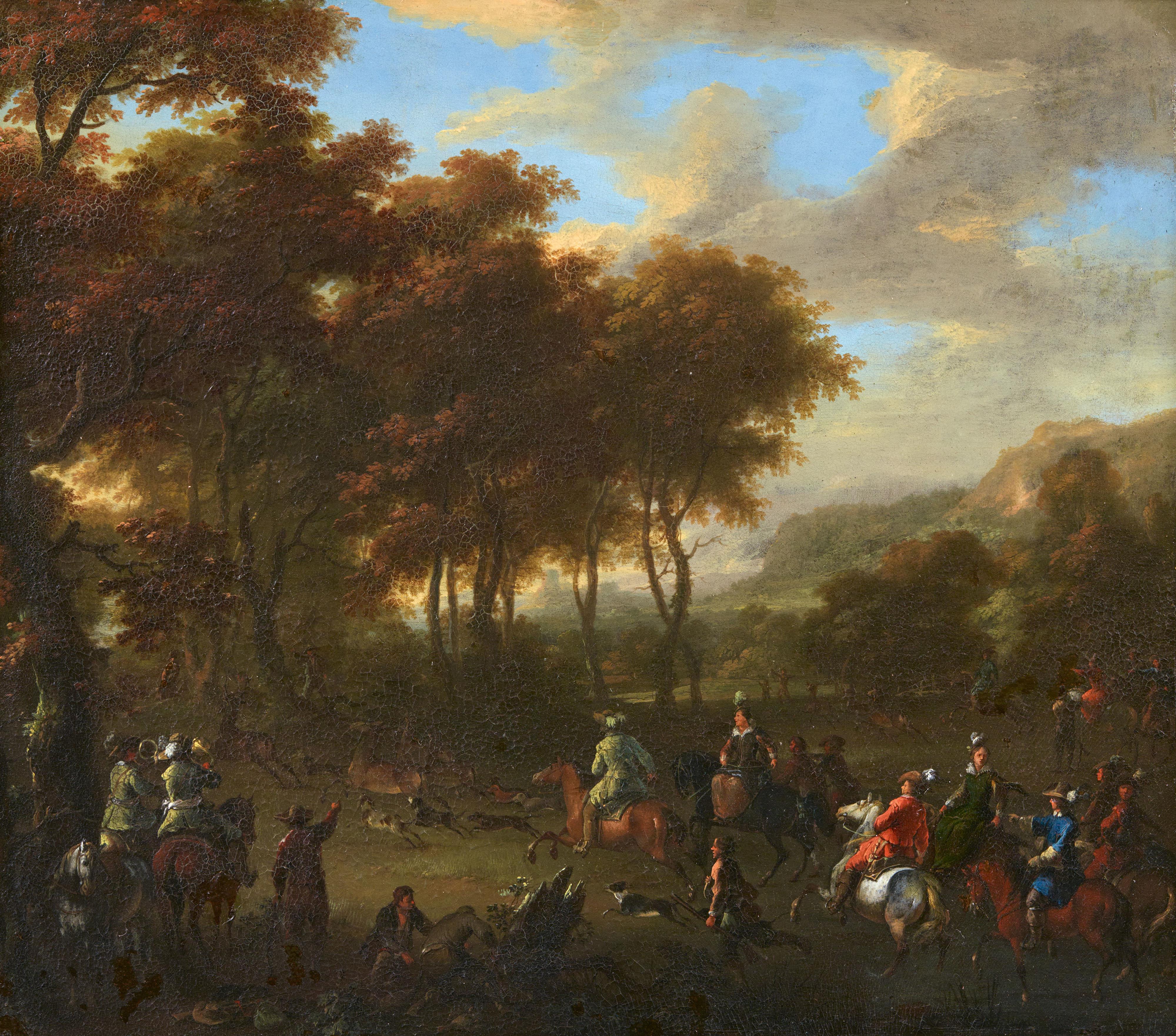 Franz de Paula Ferg - Landscape with Deer Hunt - image-1