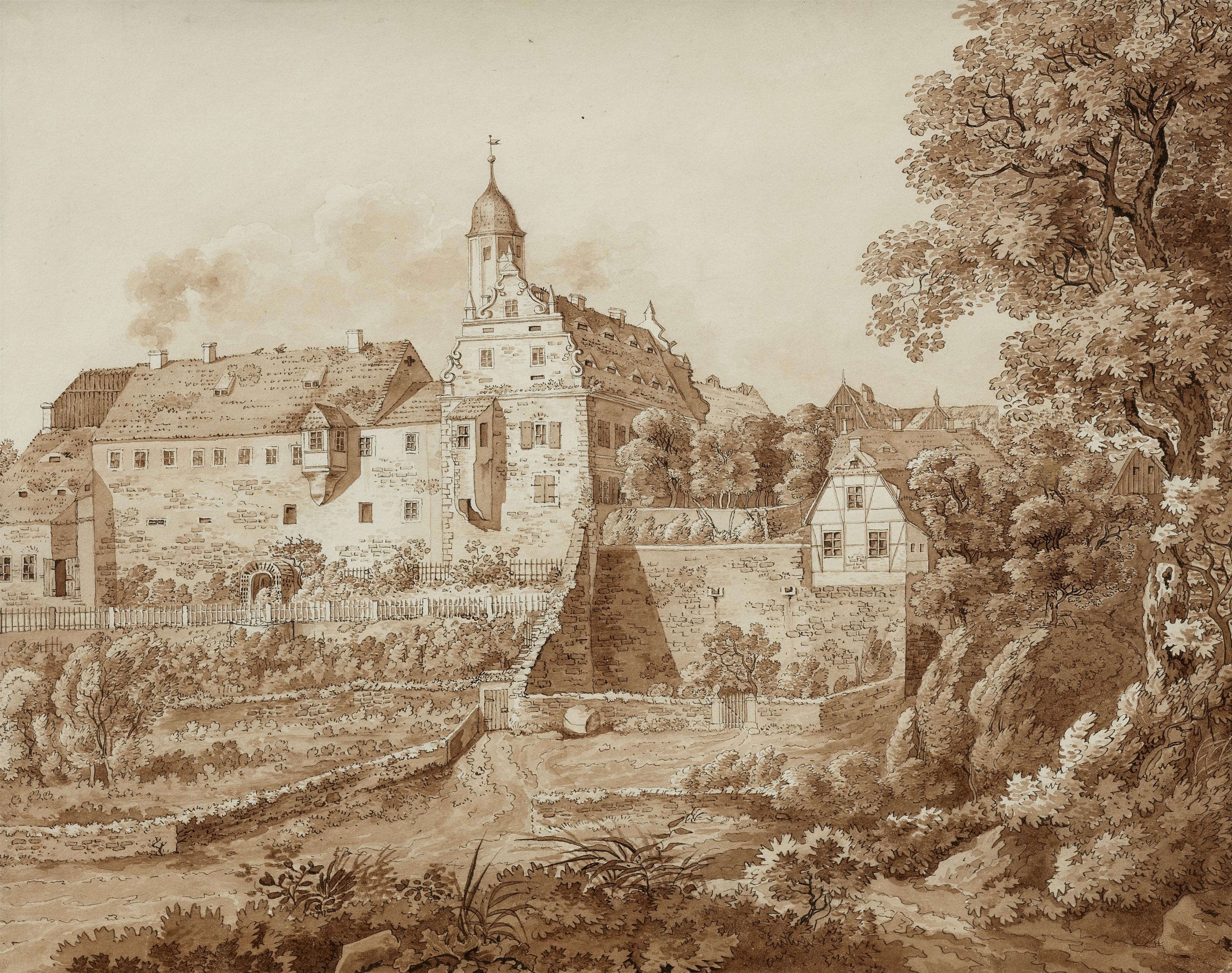 Adrian Zingg - Blick über Wiesen und Gartenanlagen auf Schloss Nöthnitz - image-1