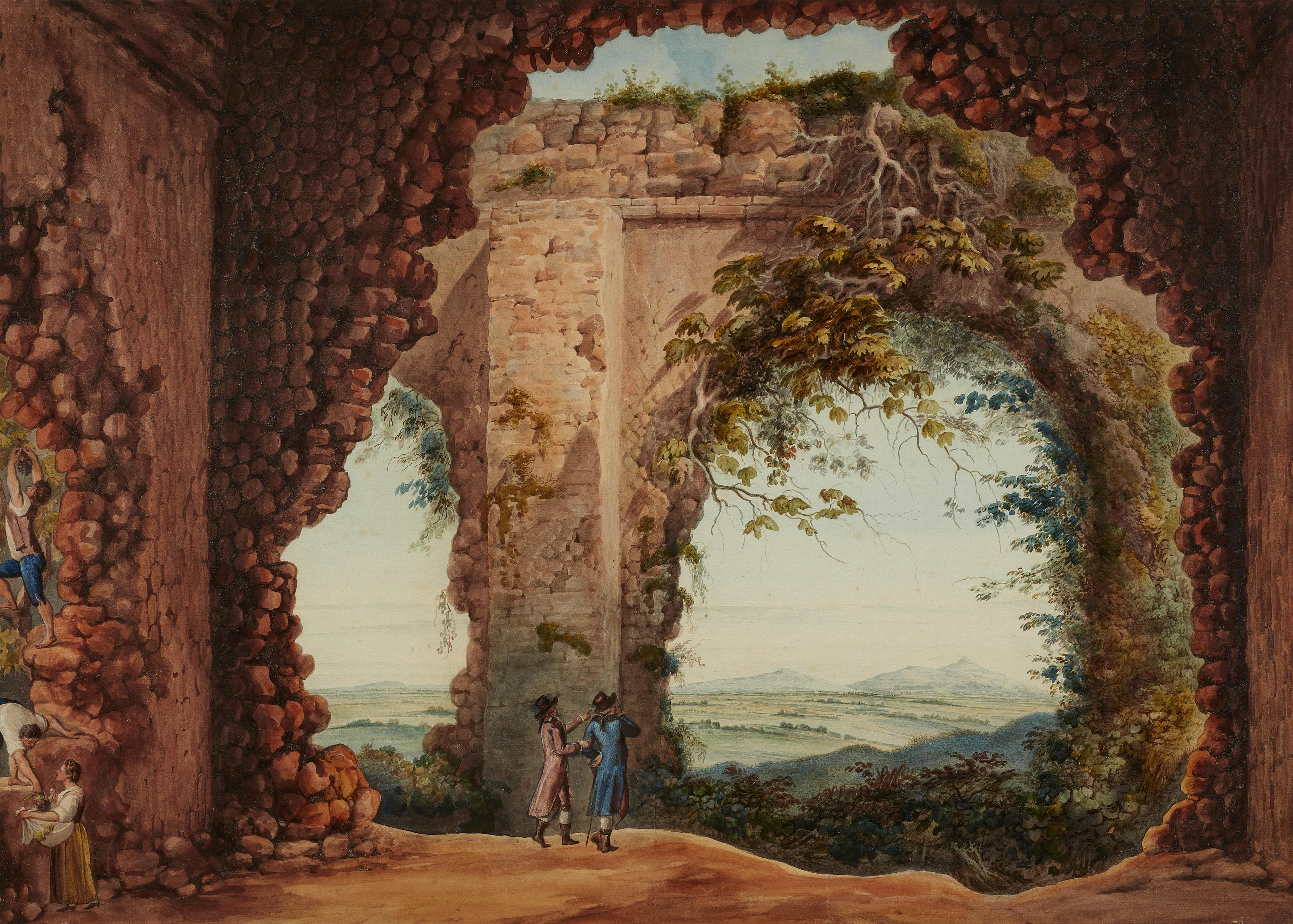 Abraham Louis Rodolphe Ducros - Blick aus der Villa des Maecenas in Tivoli auf die Campagna - image-1