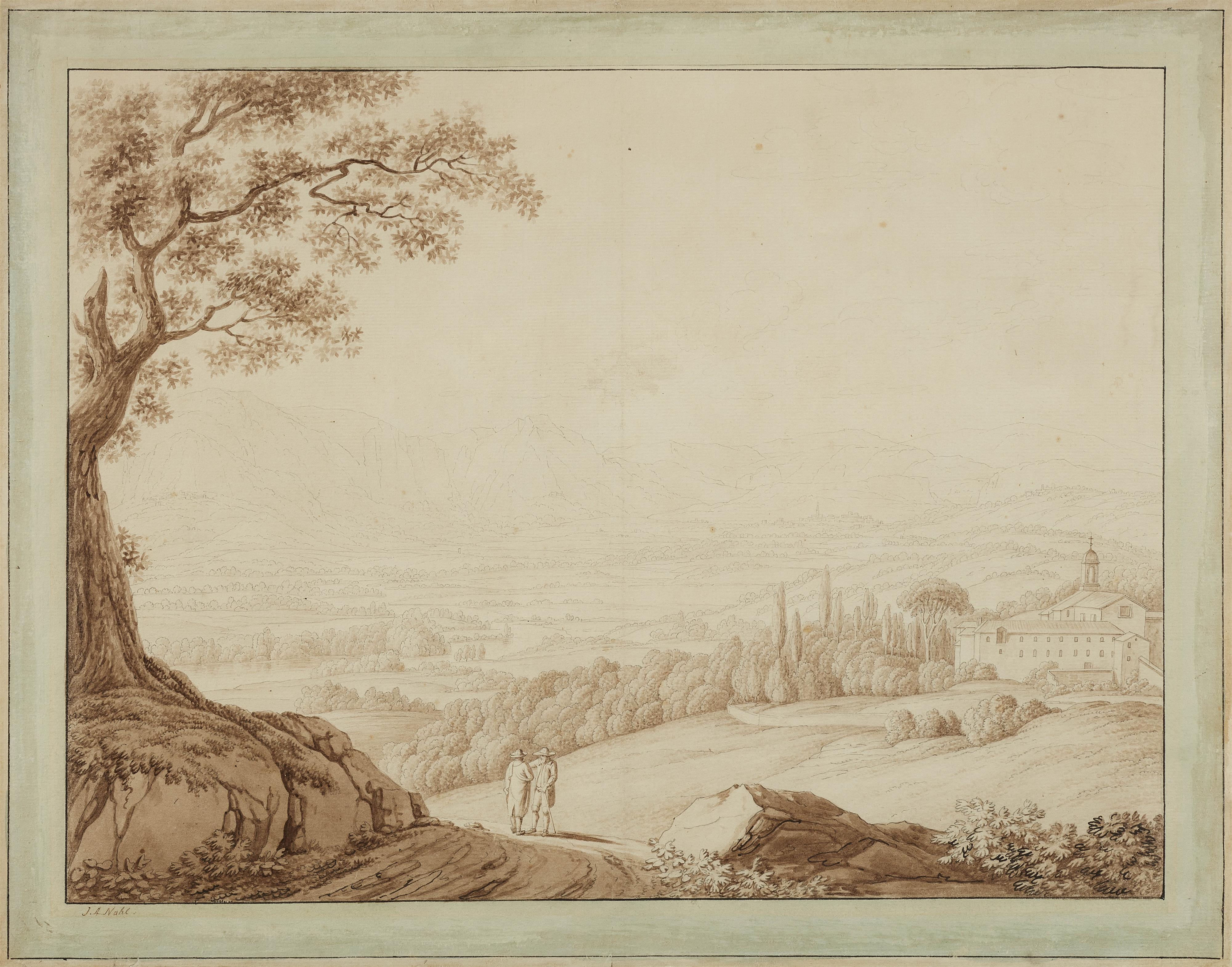 Johann August Nahl - Landscape at Subiaco - image-1