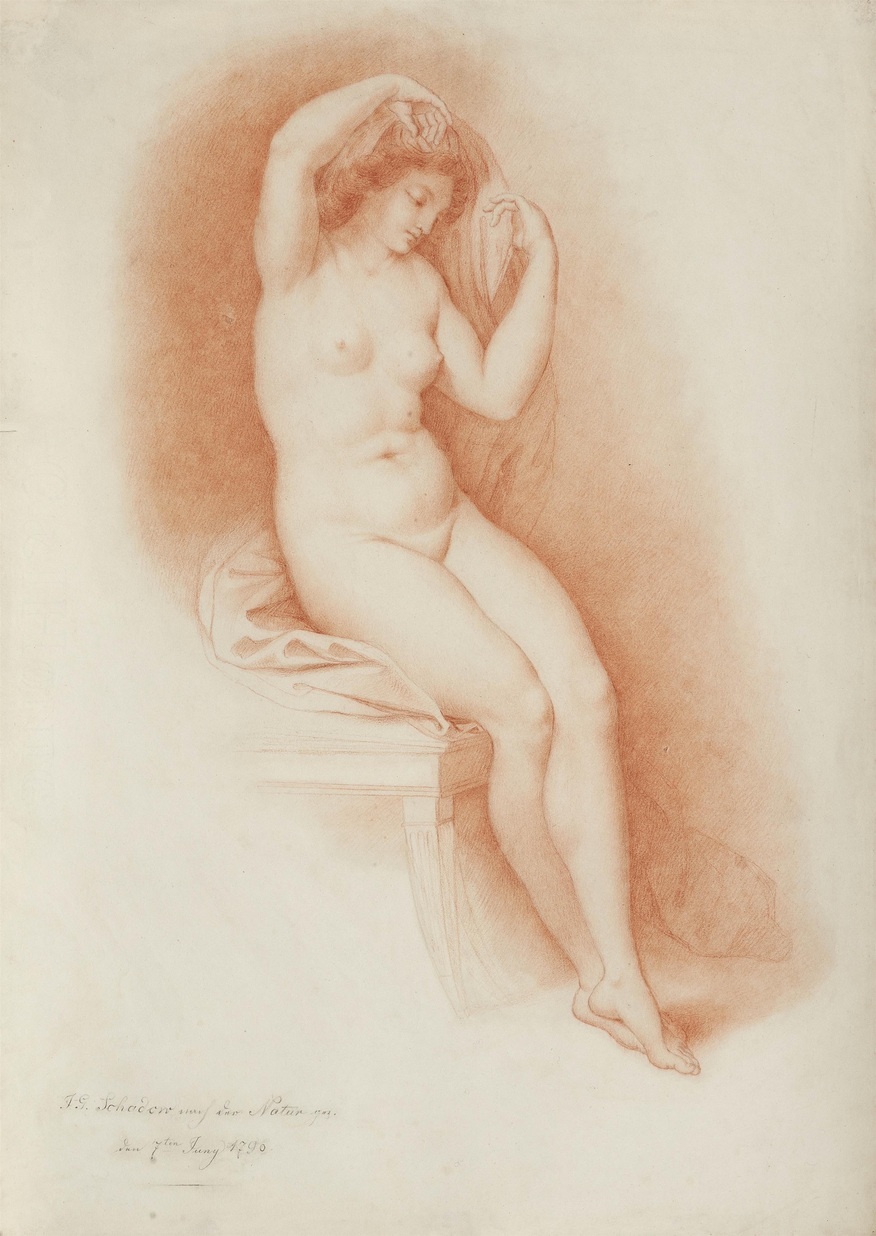 Johann Gottfried Schadow - Weiblicher Akt, auf einem Stuhl sitzend - image-1