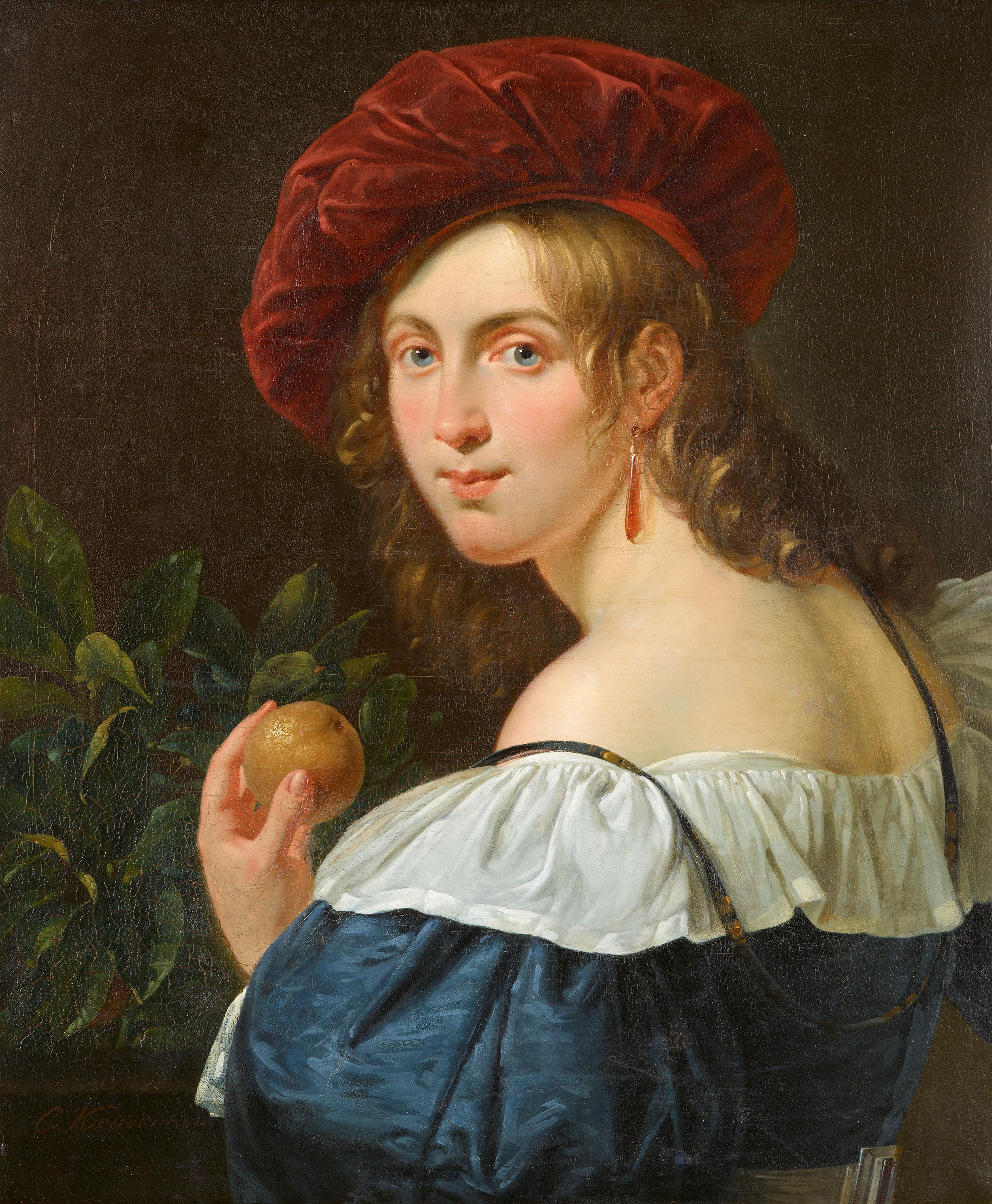 Cornelis Kruseman - Girl with an Orange - image-1