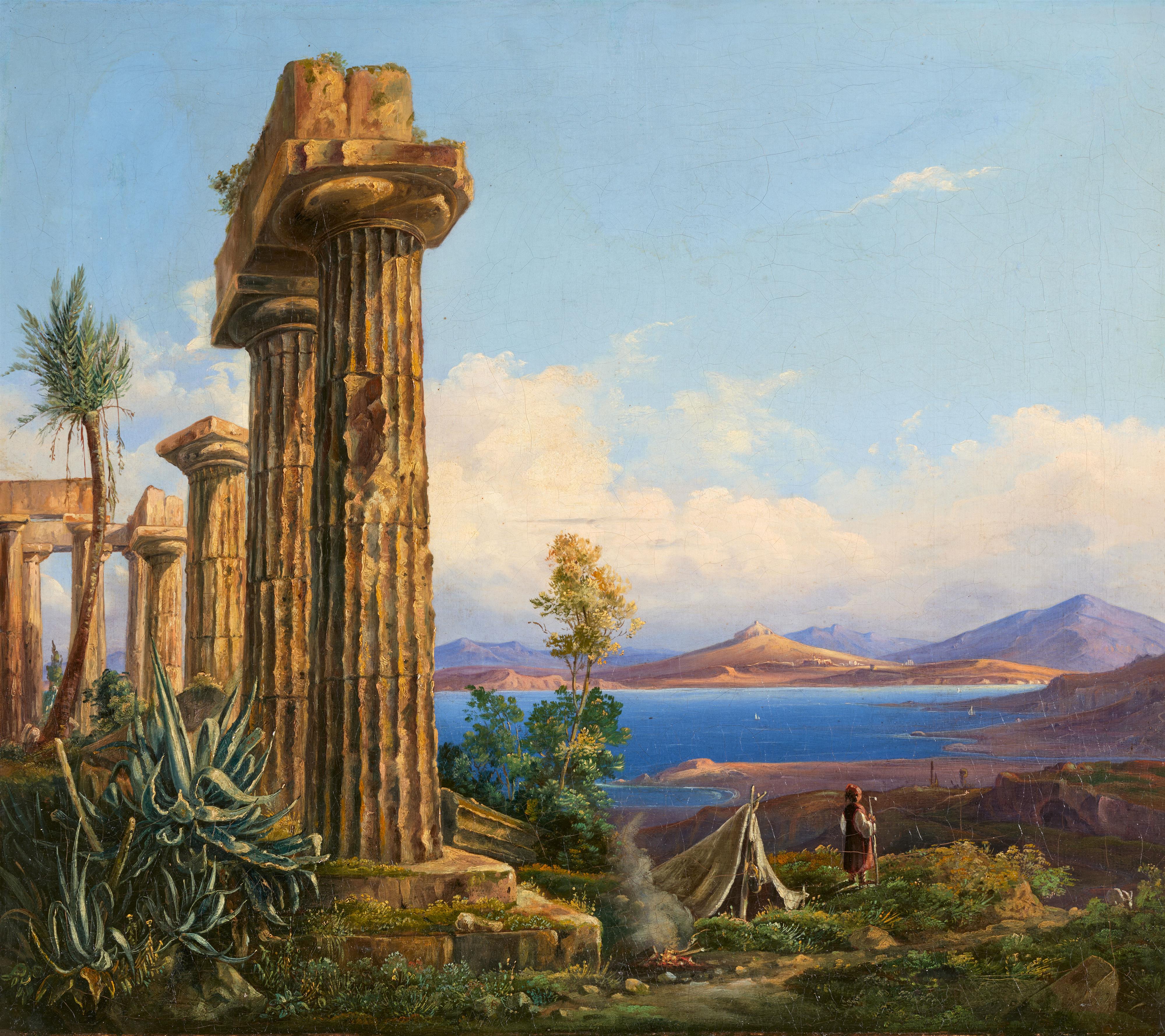 Ludwig Lange, attributed to - Temple of Poseidon at Cape Sounion - image-1