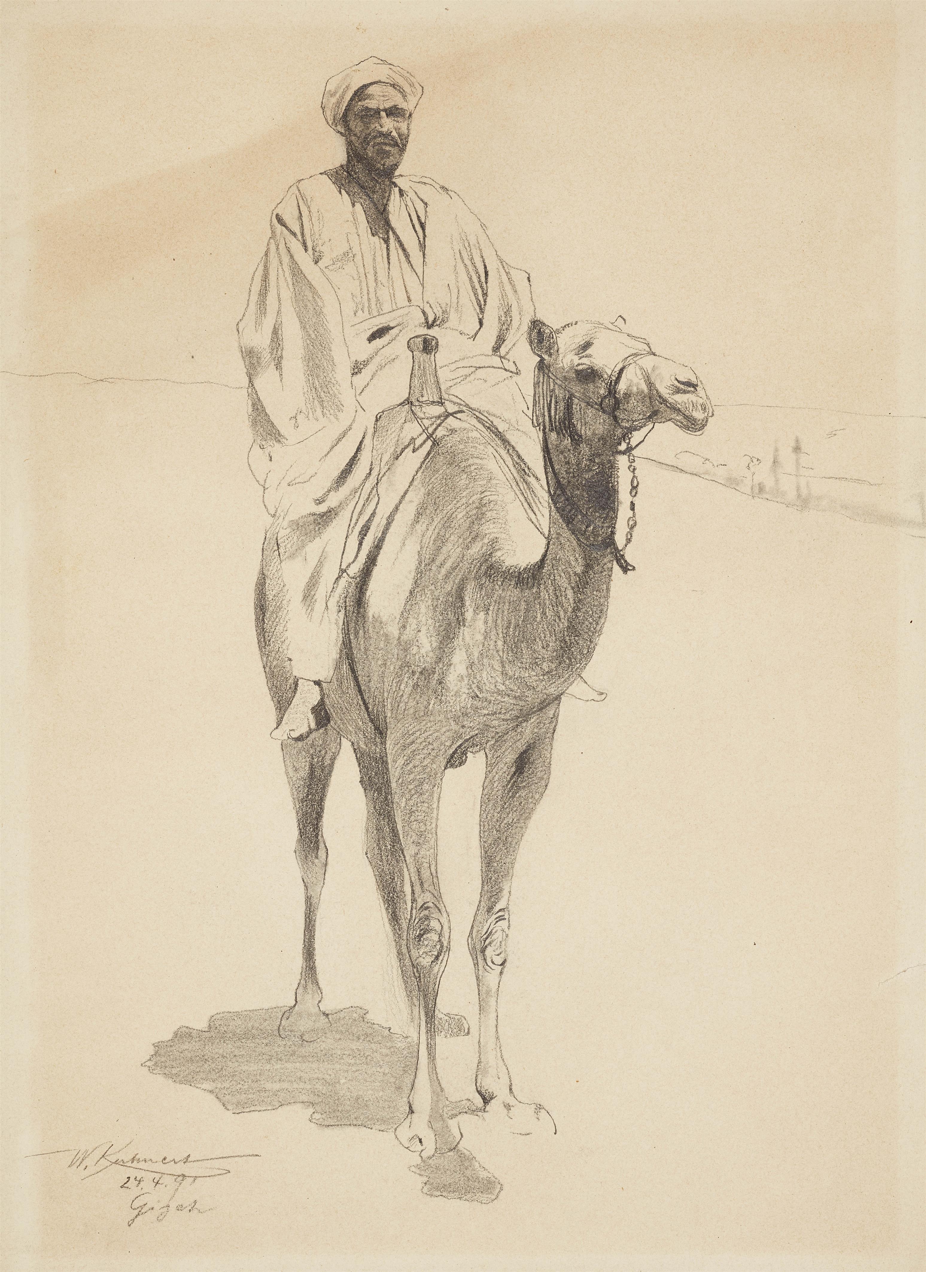 Wilhelm Kuhnert - Orientale auf einem Kamel reitend - image-1