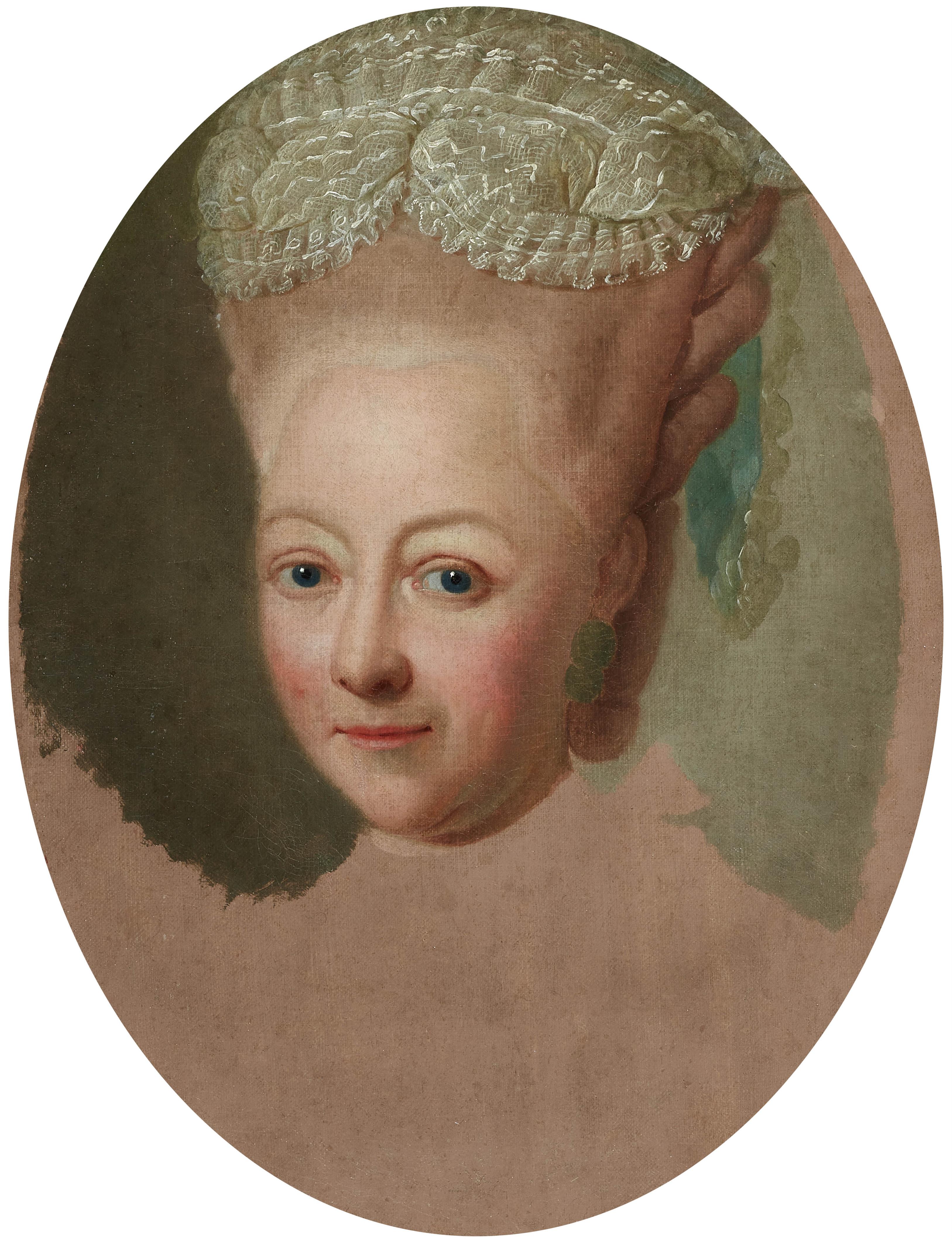 Georg David Matthieu - Unvollendetes Portrait der Herzogin Luise Friederike zu Mecklenburg-Schwerin - image-1