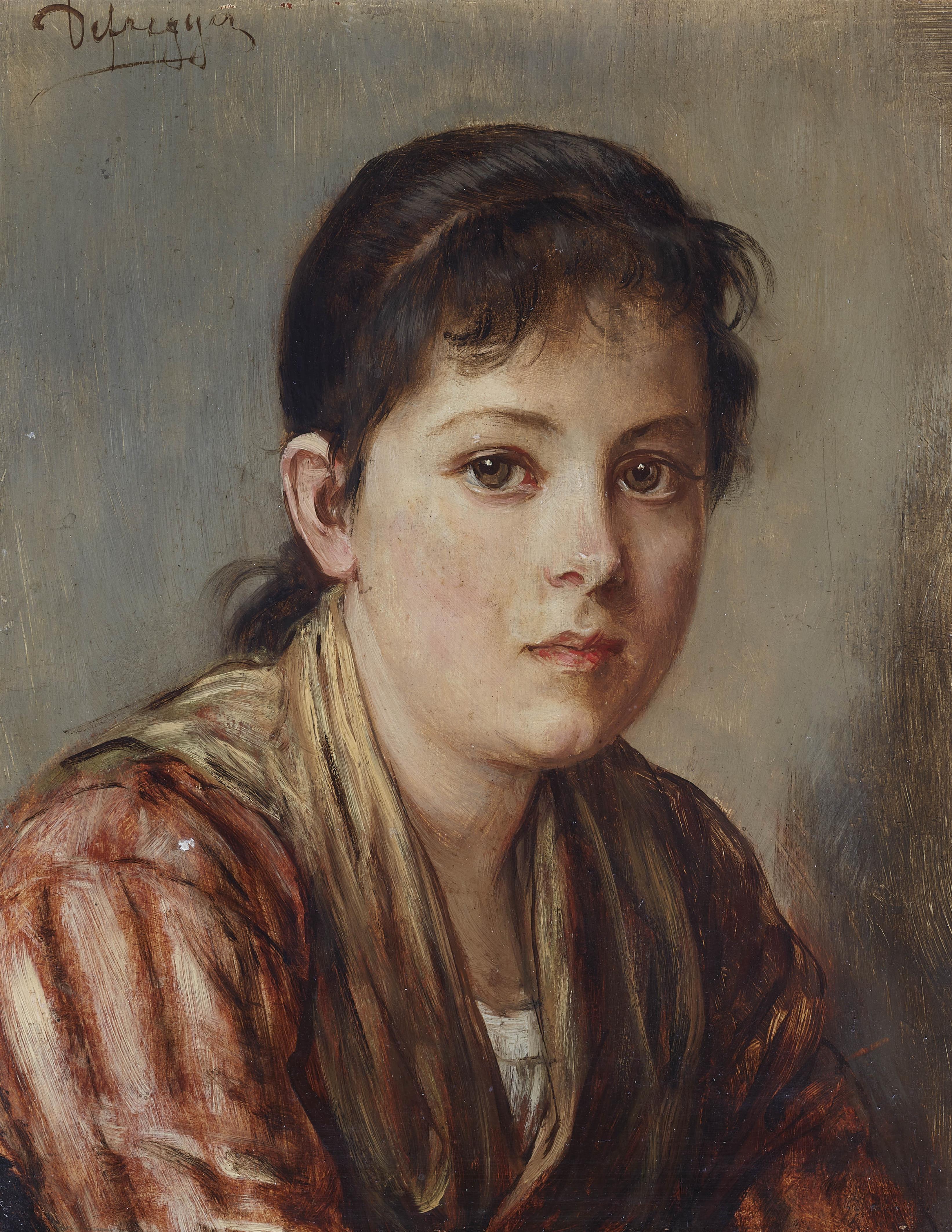 Franz von Defregger - Portrait of a Young Woman - image-1