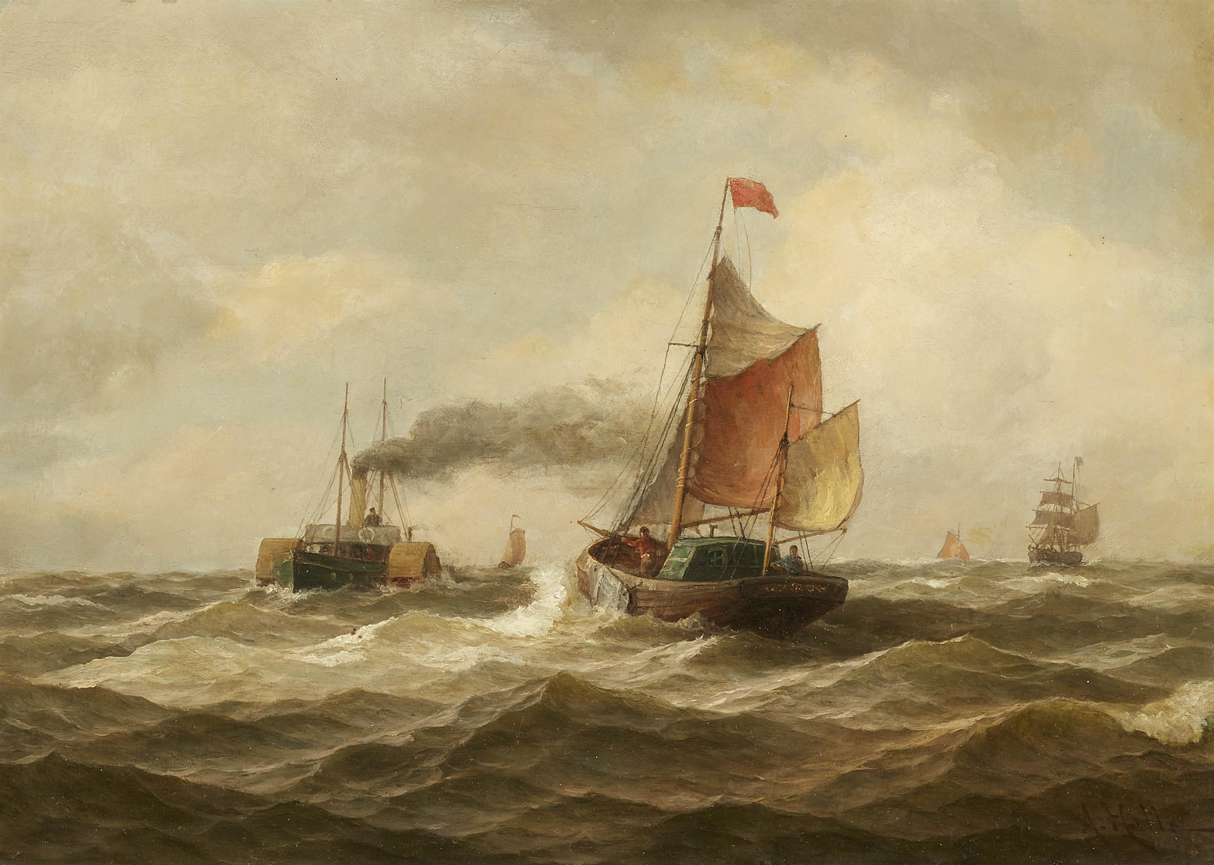 Albert Halle - Dampf- und Segelschiffe auf bewegter See - image-1
