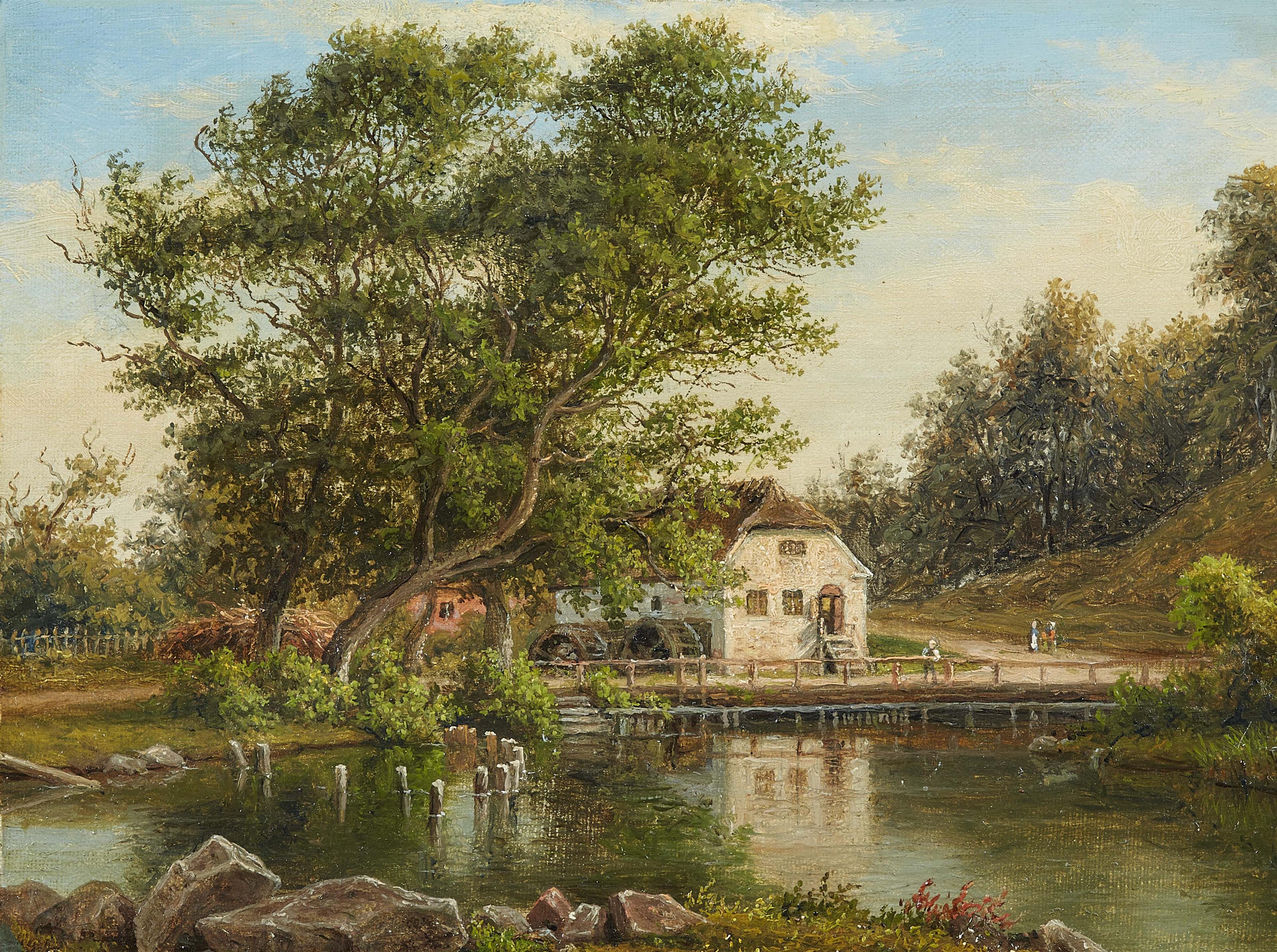Frederik Christian Kiærskou - Landschaft mit Wassermühle - image-1