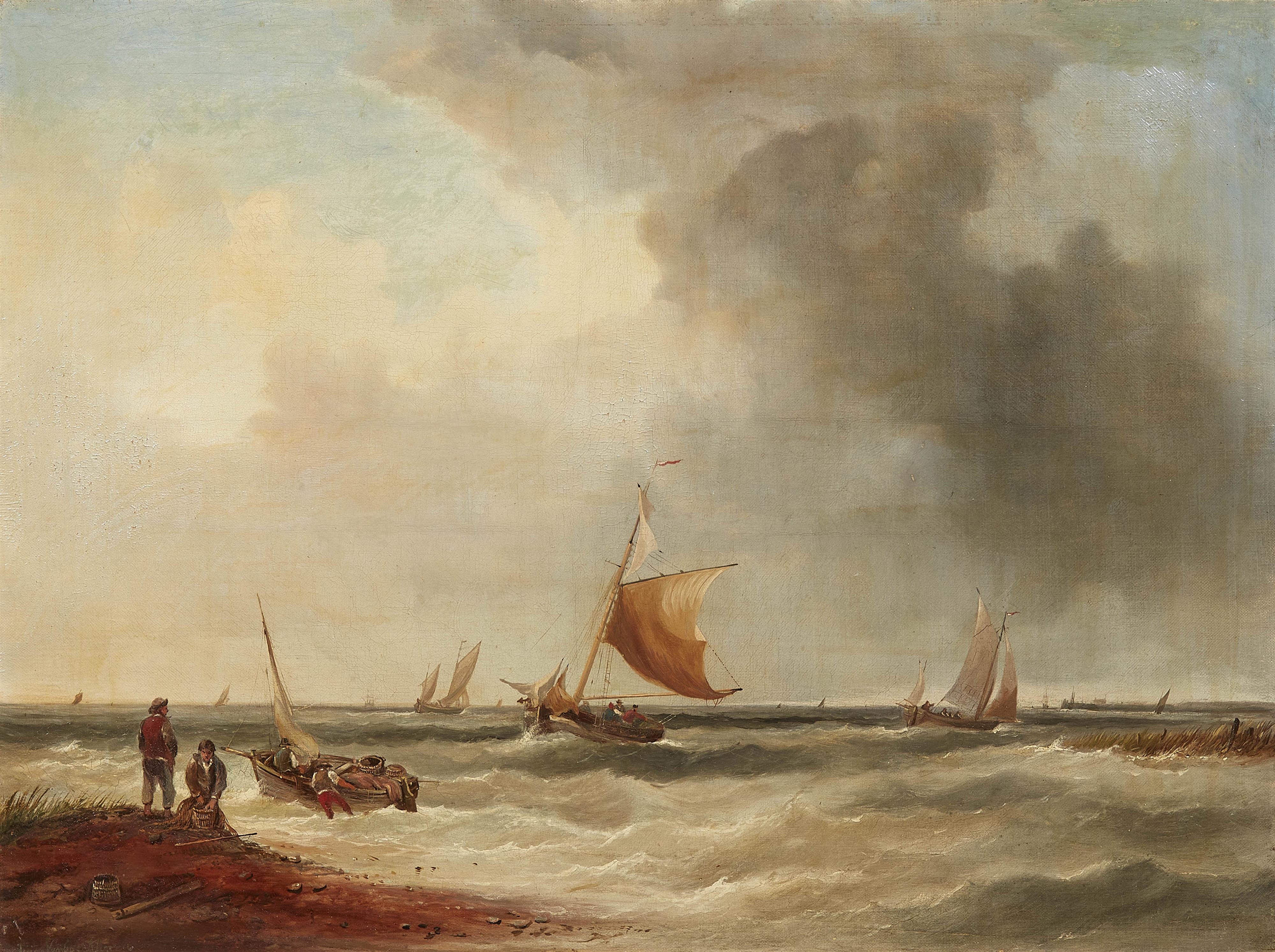 Louis Verboeckhoven - Segelschiffe an der Küste - image-1
