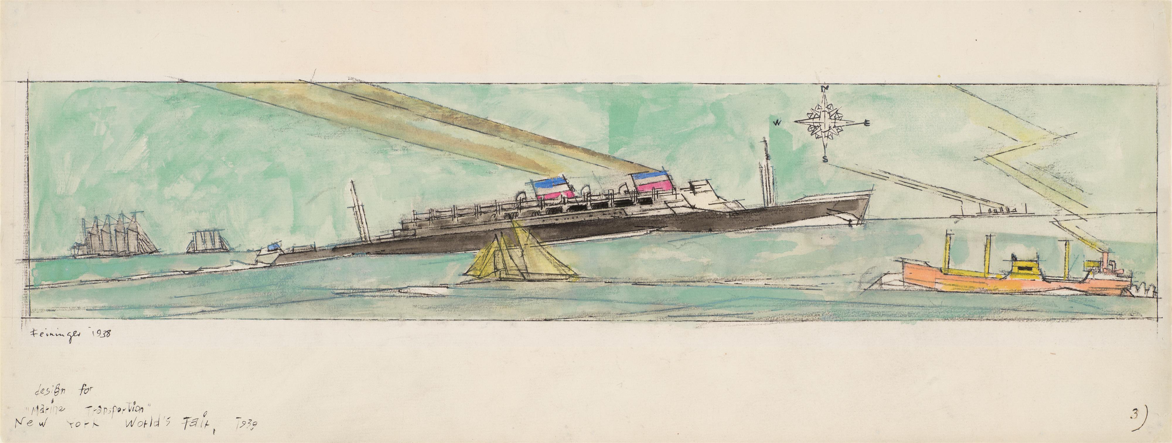 Lyonel Feininger - Design for Marine Transportation Building, New York World's Fair - image-1