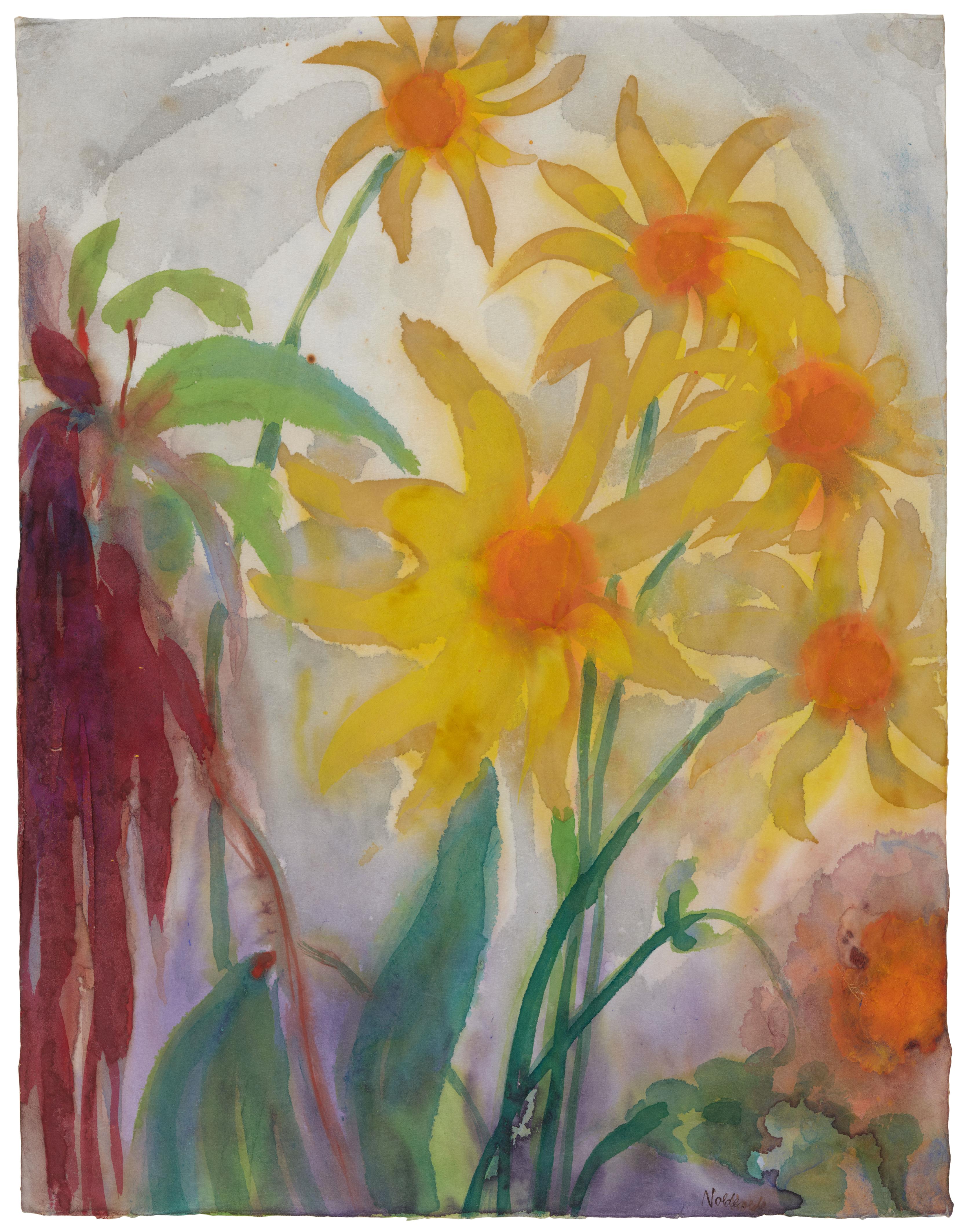 Emil Nolde - Sonnenblumen und Fuchsschwanz - image-1