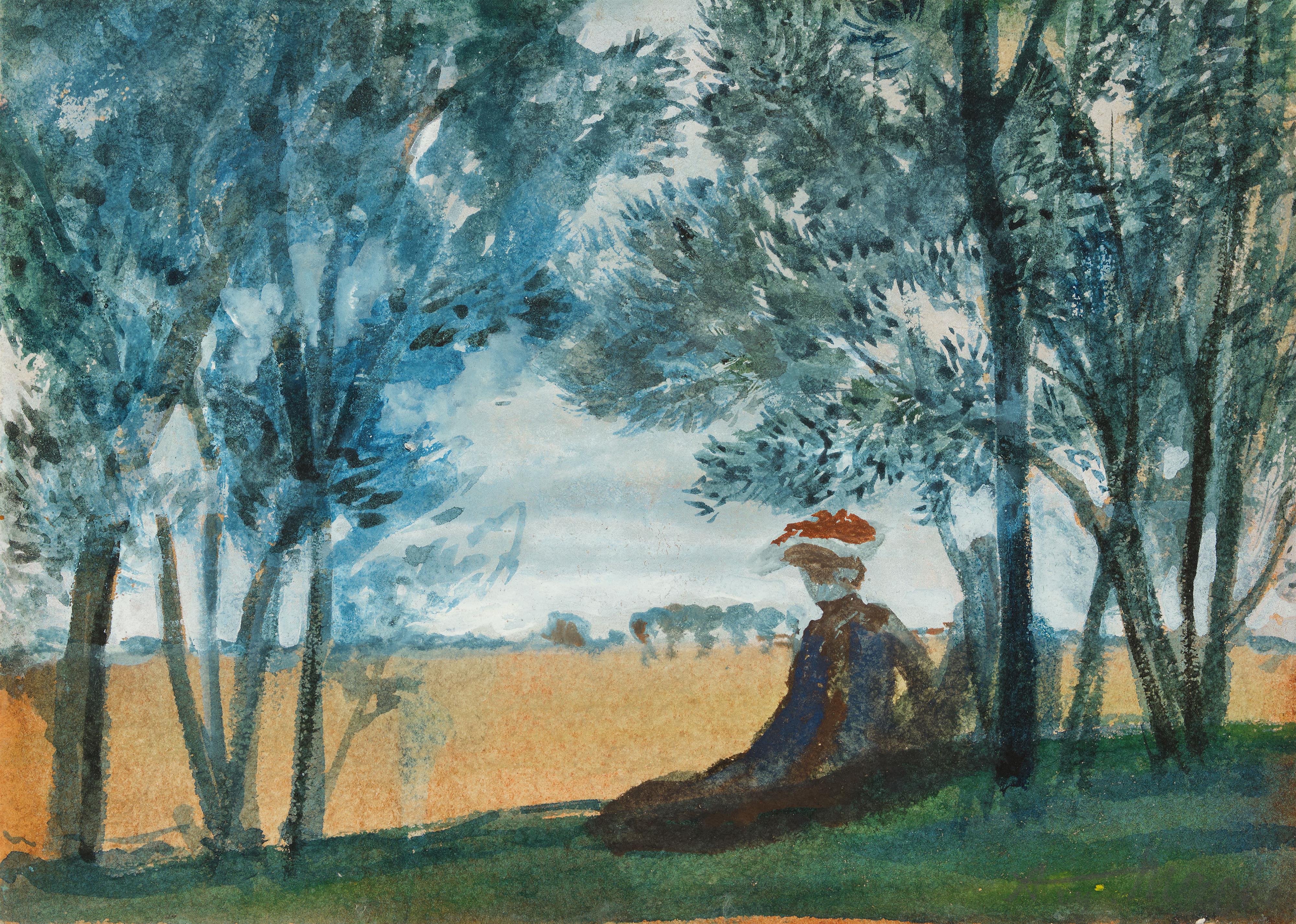 August Macke - Sitzendes Paar in einer Landschaft - image-1