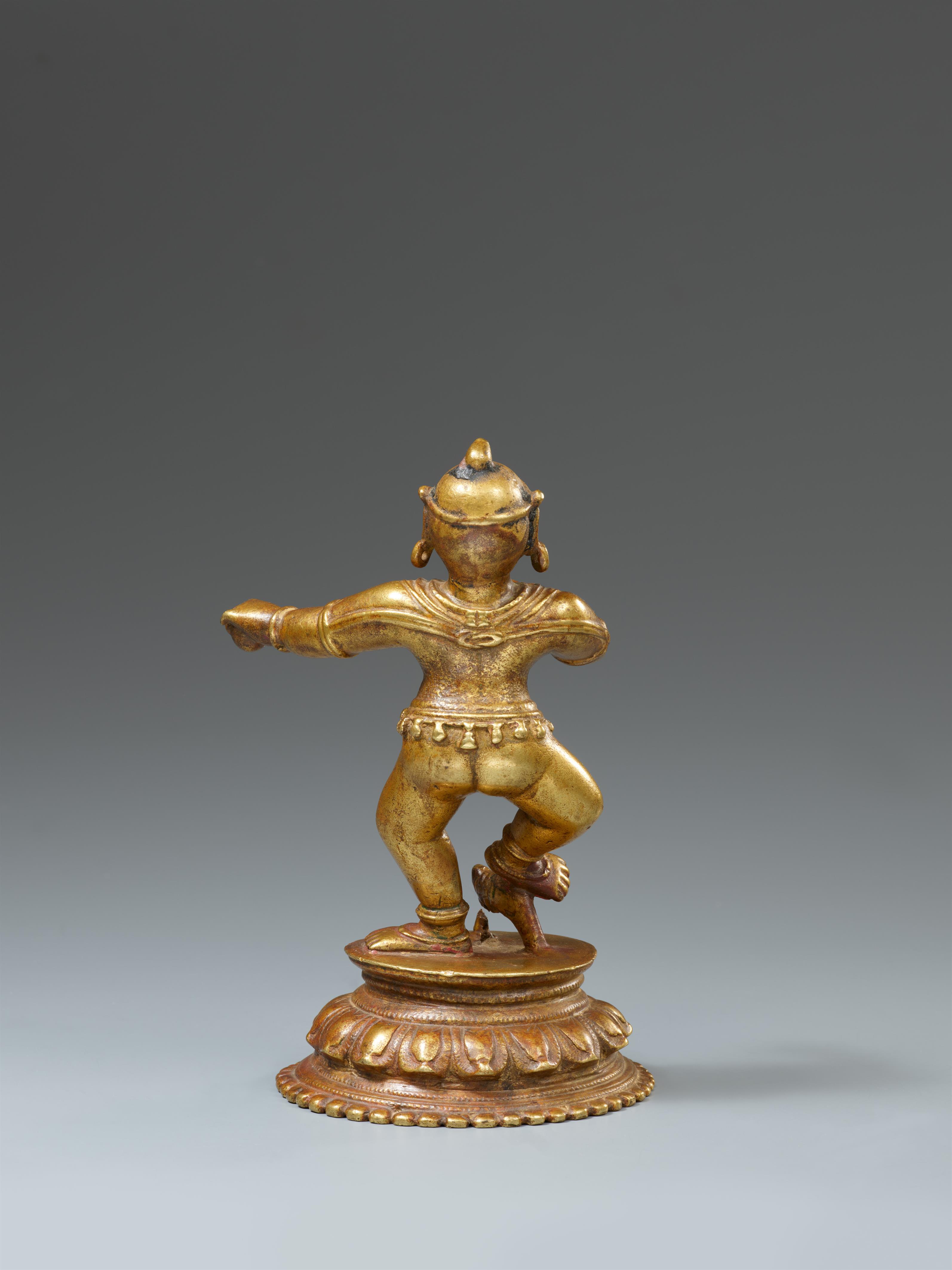 An Orissa copper alloy figure of a dancing Krishna. Eastern India. 17th century or earlier - image-2