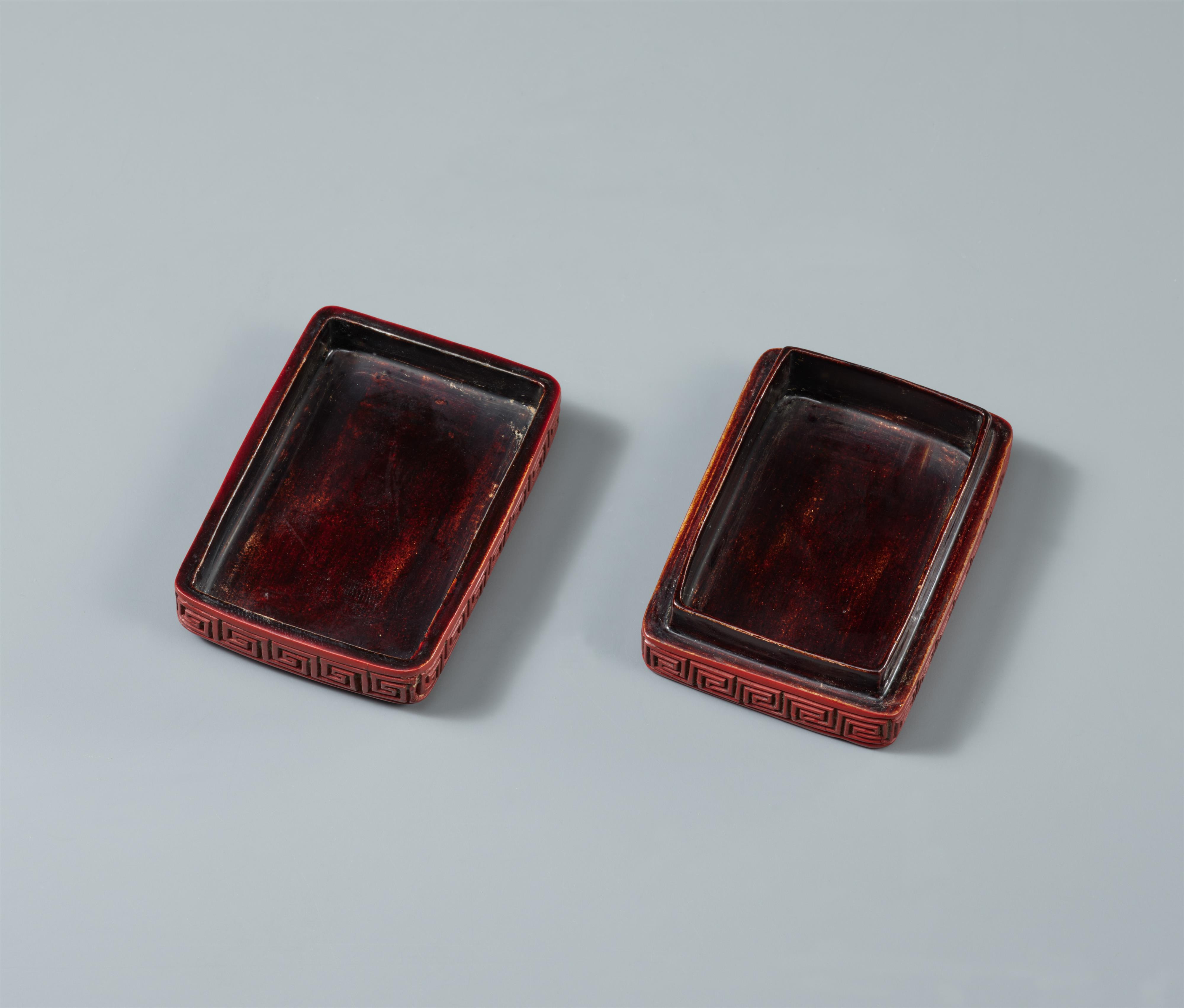 A small carved red lacquer box in Yuan syle. 19th century - image-2
