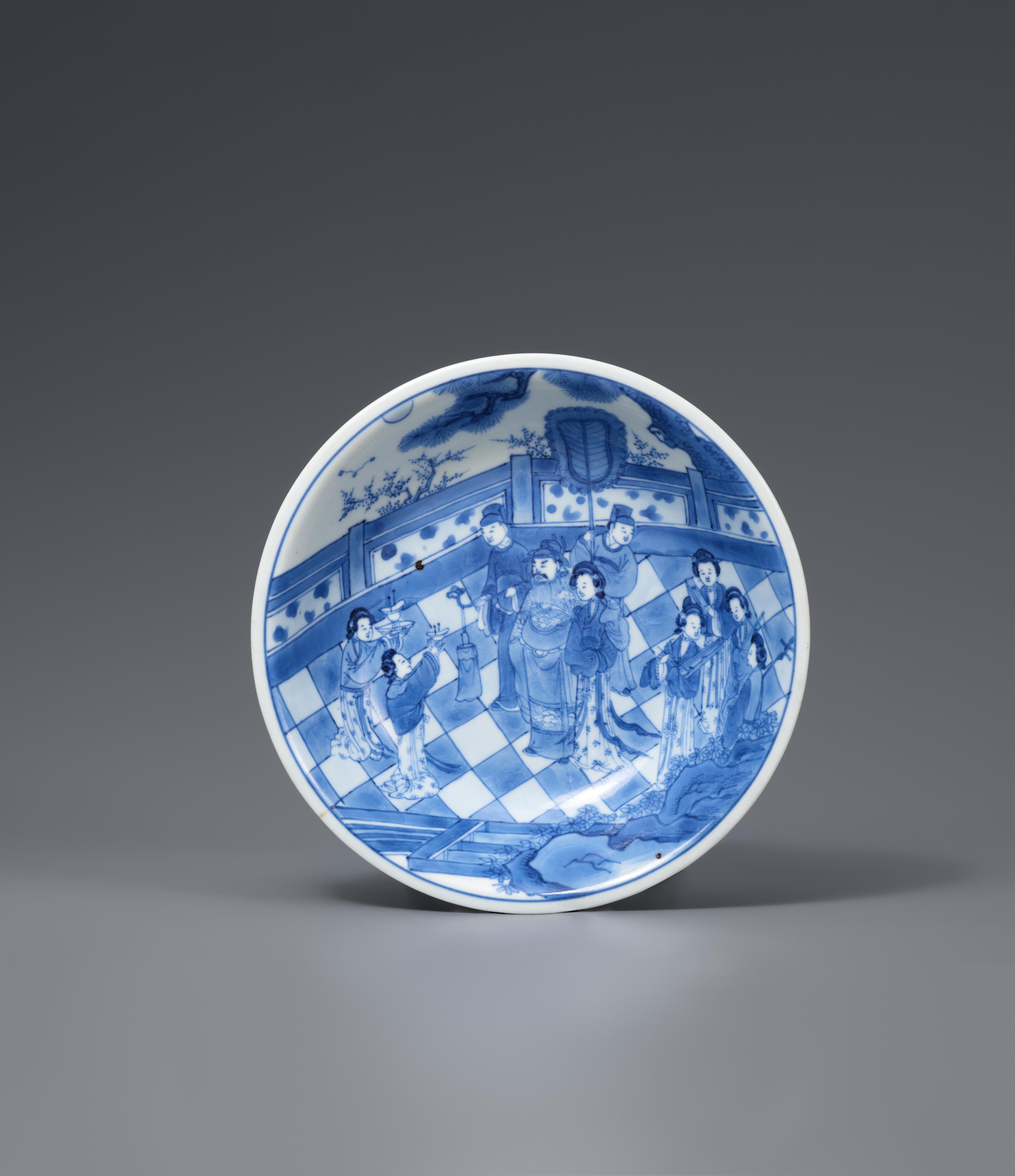 A small blue and white bowl, Shunzhi period, around 1650 - image-1