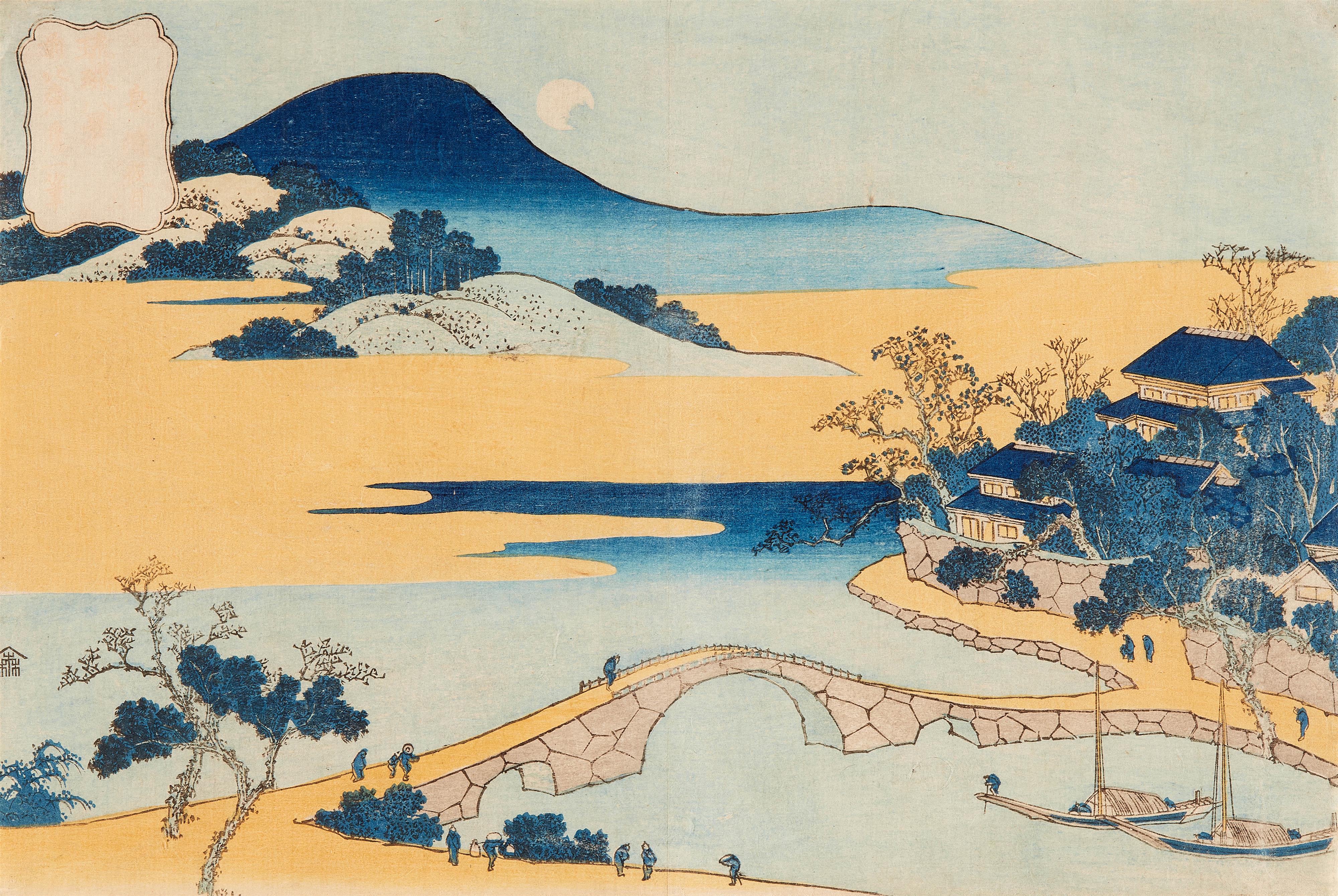 Katsushika Hokusai - Vollmond über Senki - image-1