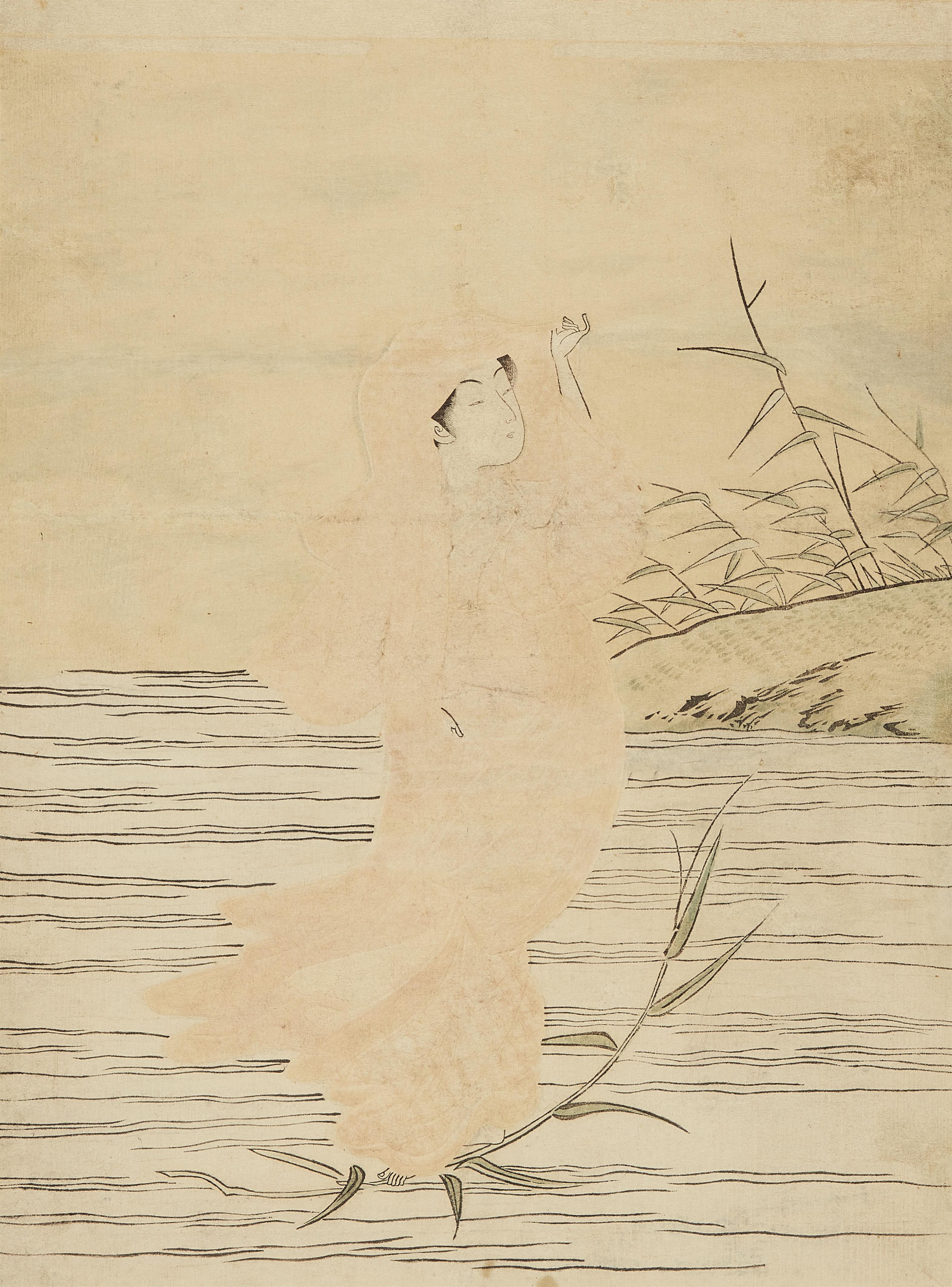 Suzuki Harunobu - Eine Kurtisane als Daruma verkleidet - image-2