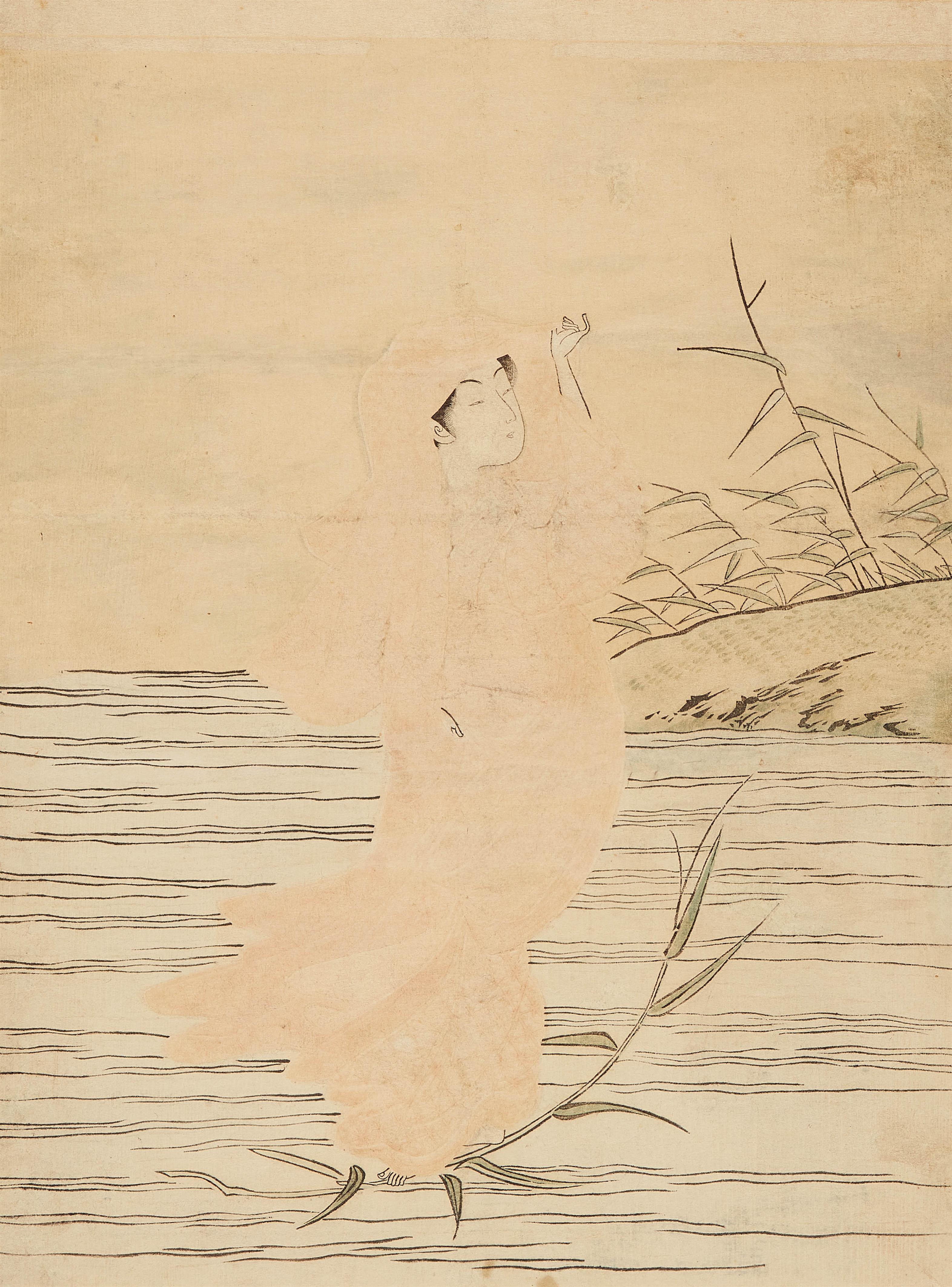 Suzuki Harunobu - A courtesan dressed as Daruma - image-1