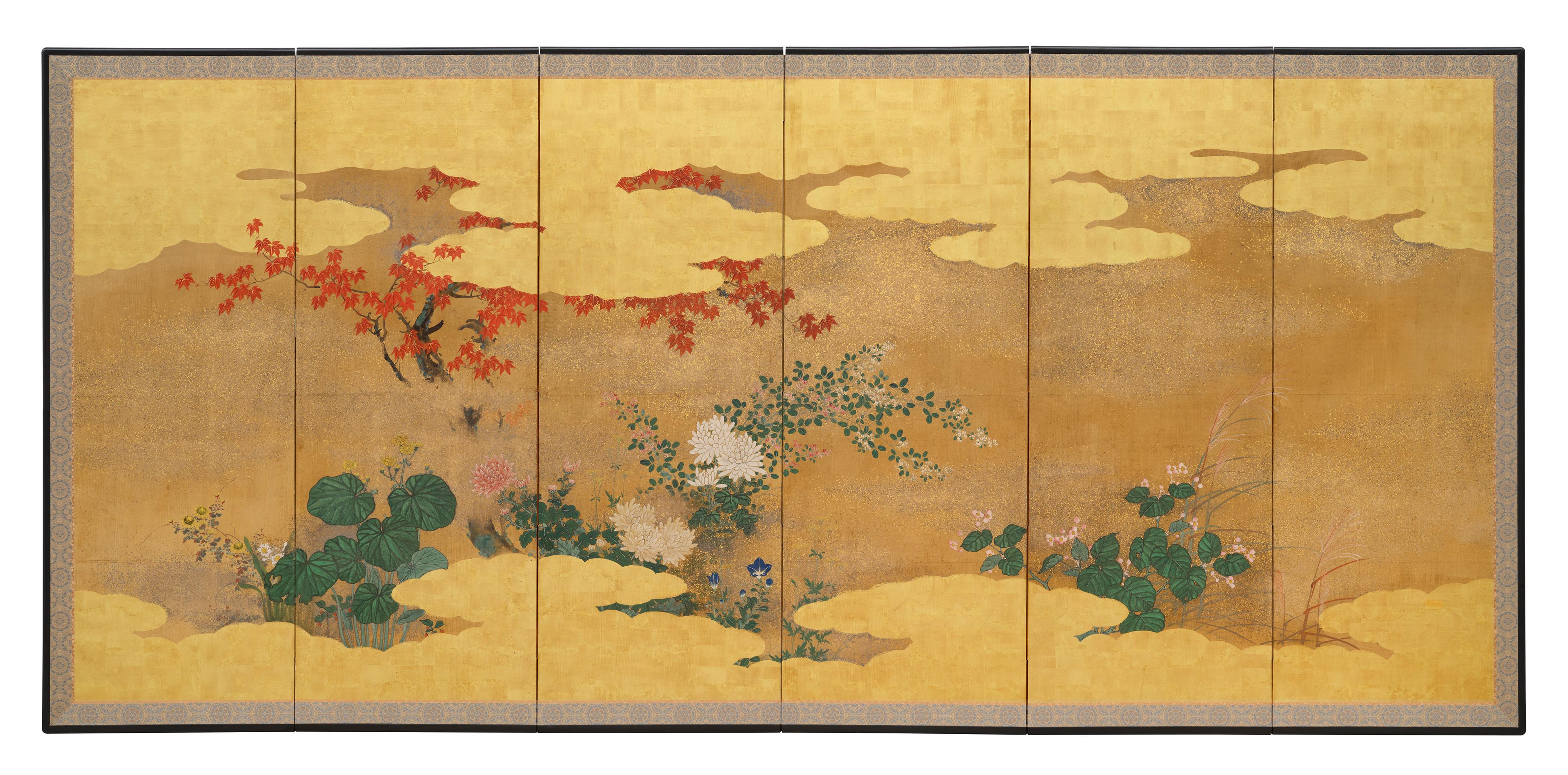 A six-panel folding screen (byôbu). 20th century - image-1