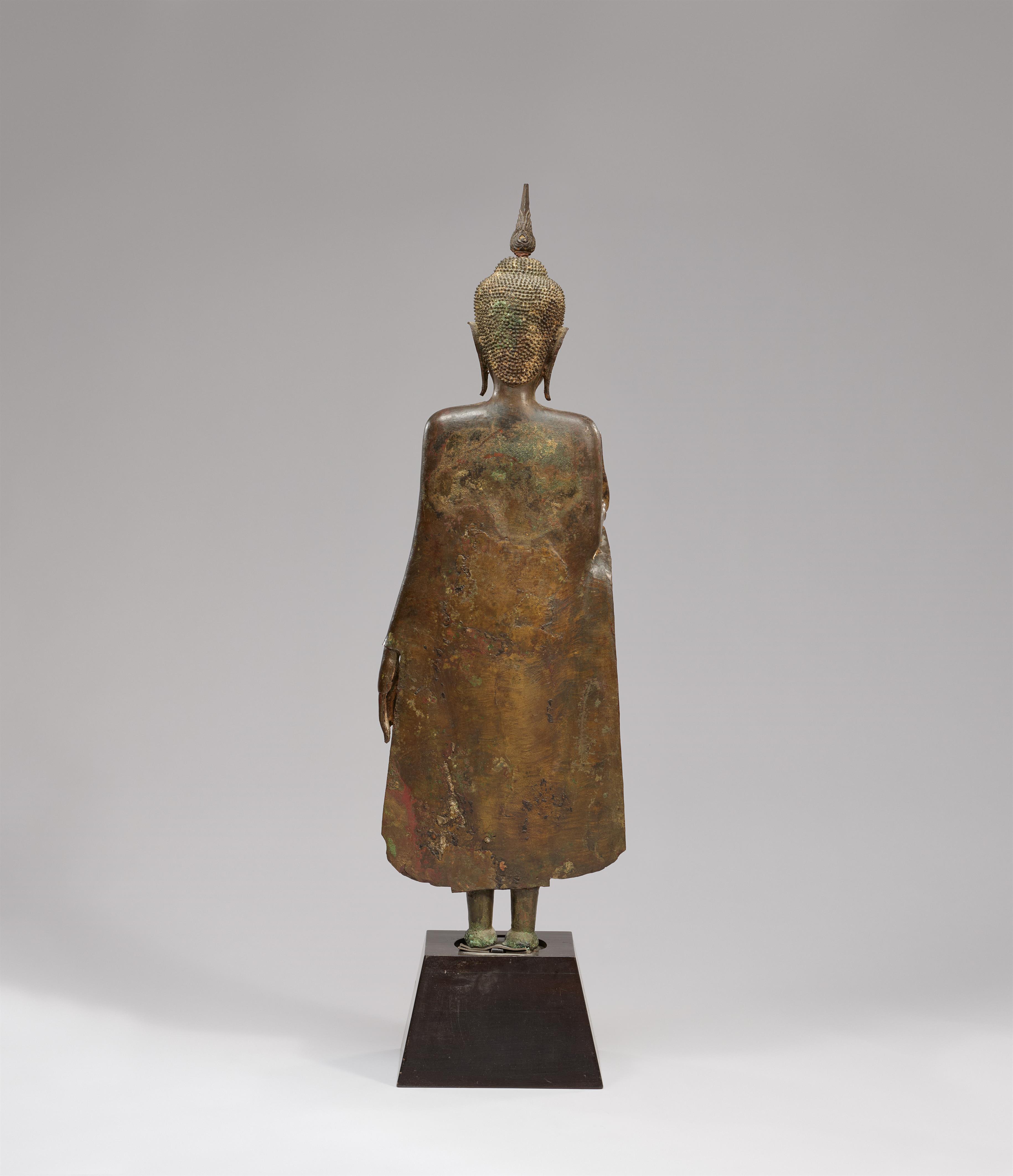 An Ayutthaya bronze figure of a standing Buddha. Thailand. 15th/16th century - image-2