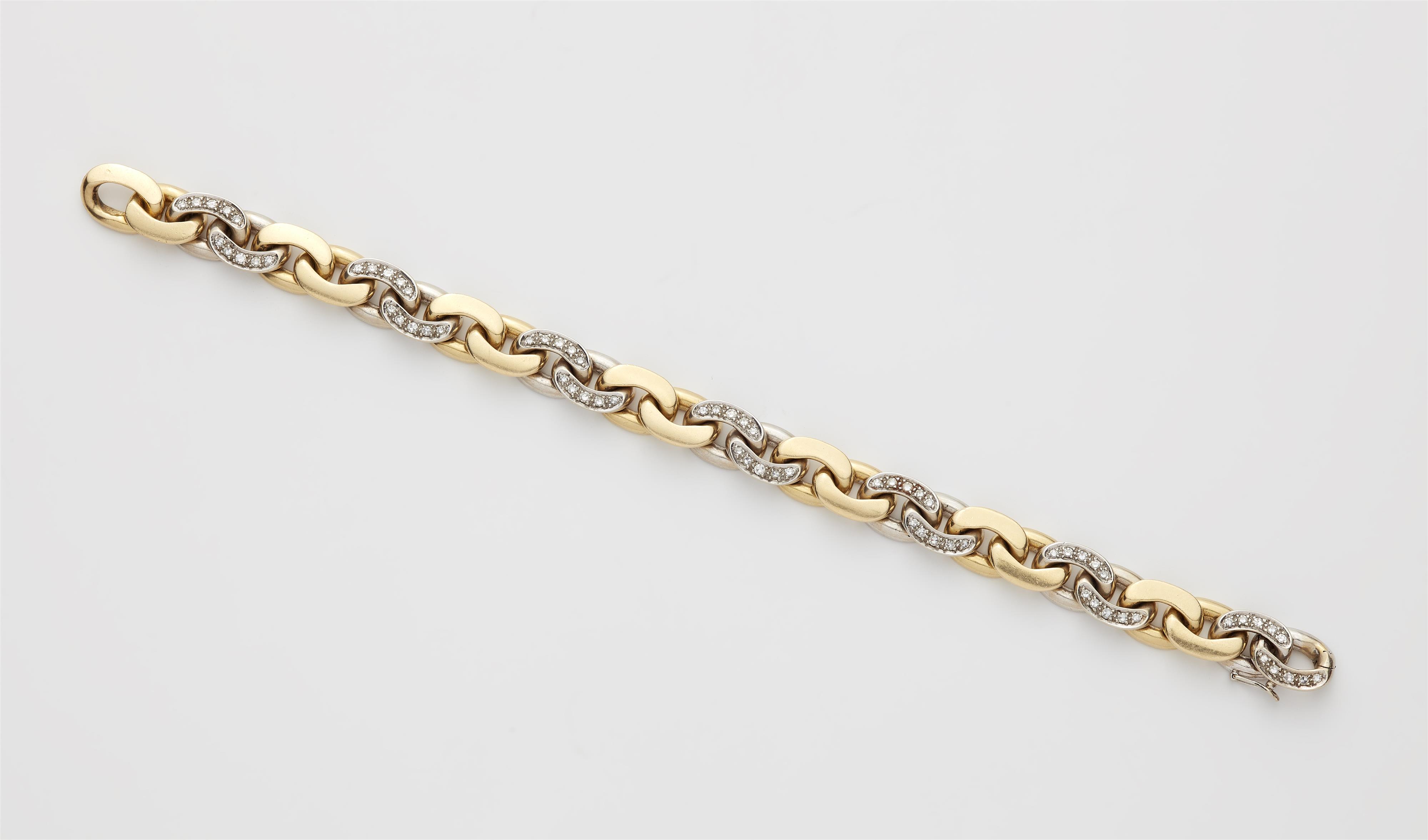 An Italian 18k bicolour gold curb link bracelet. - image-1