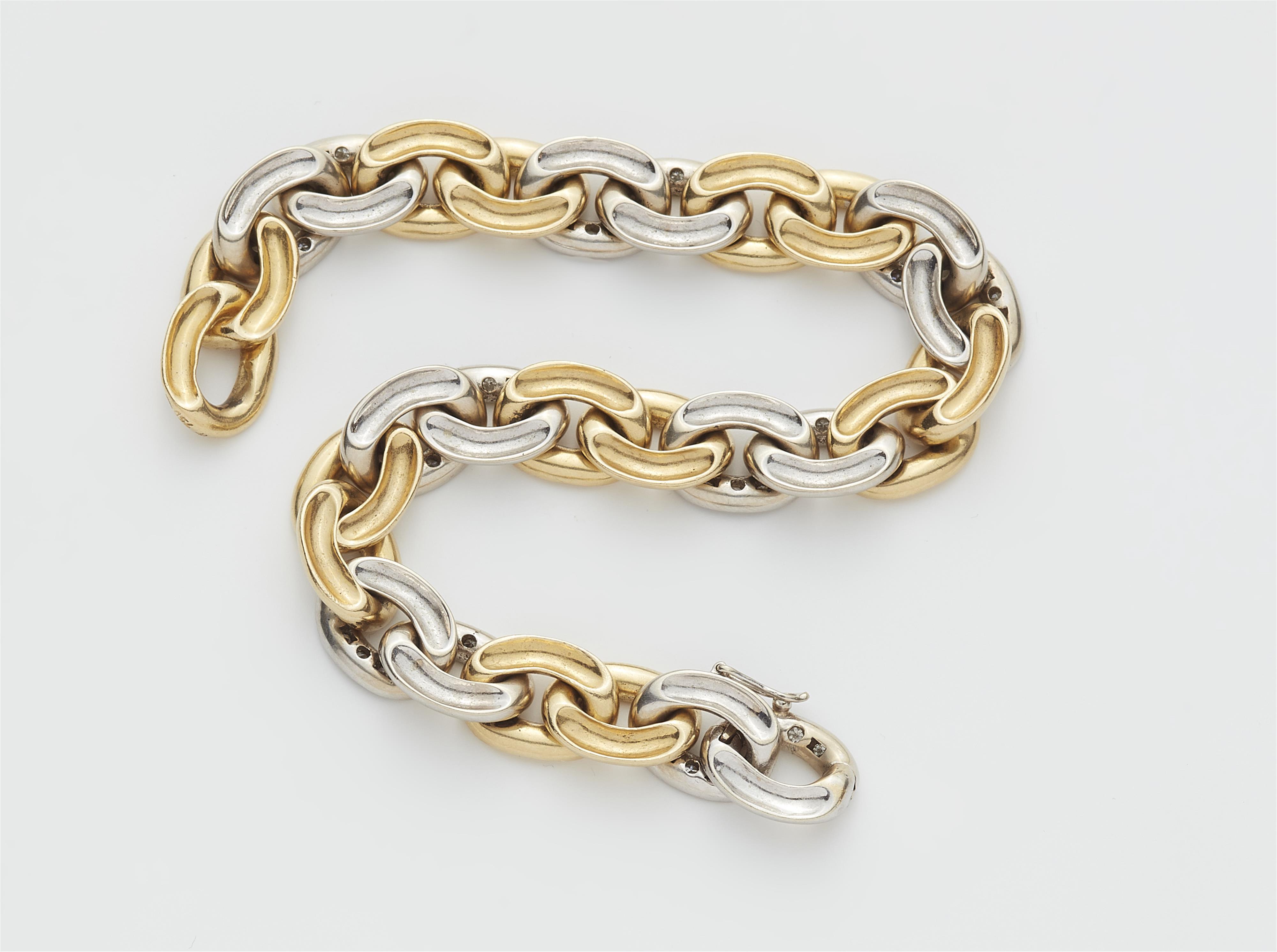 An Italian 18k bicolour gold curb link bracelet. - image-2