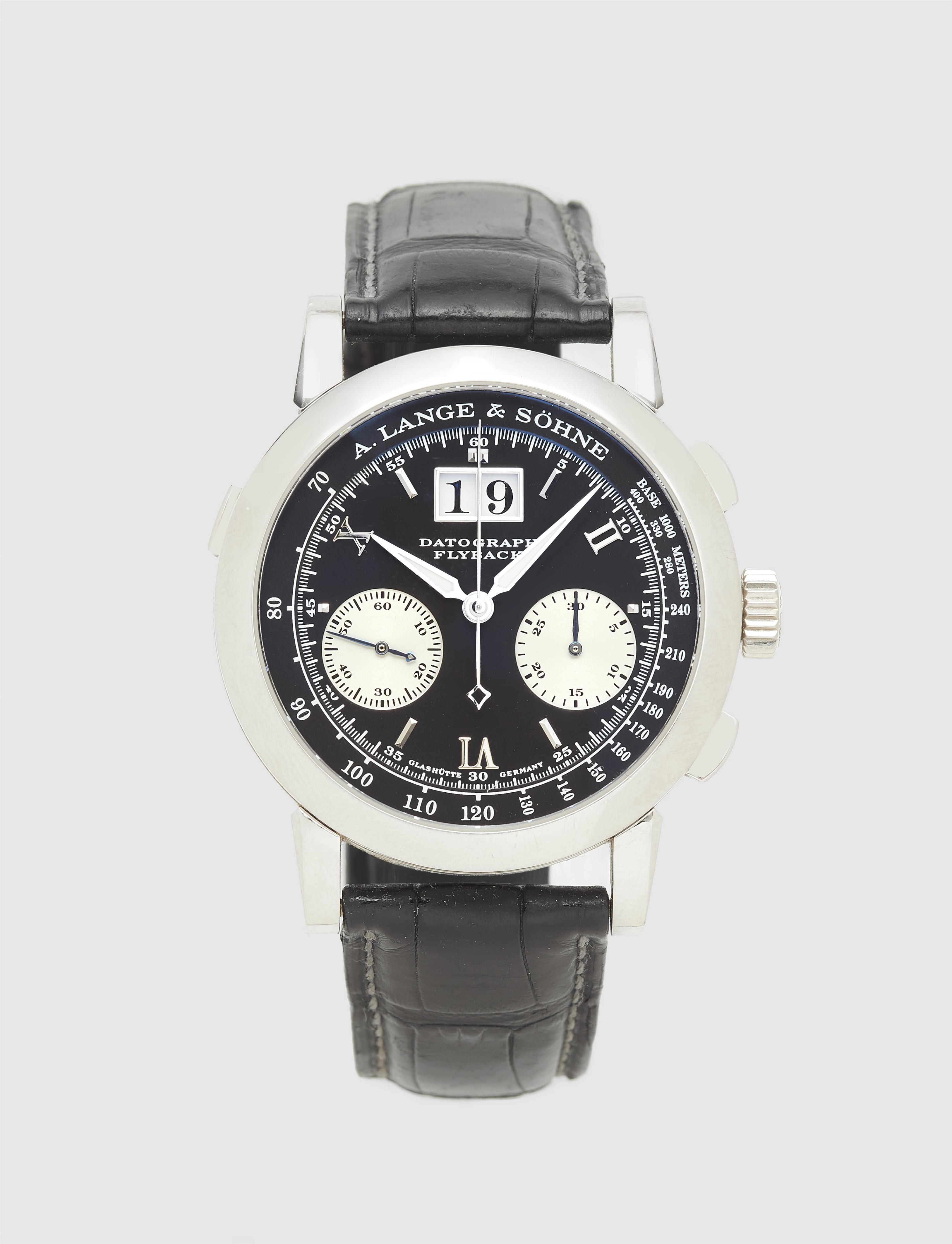 Important platinum manual winding A. Lange & Söhne Datograph Flyback Chronograph gentleman´s wristwatch. - image-1