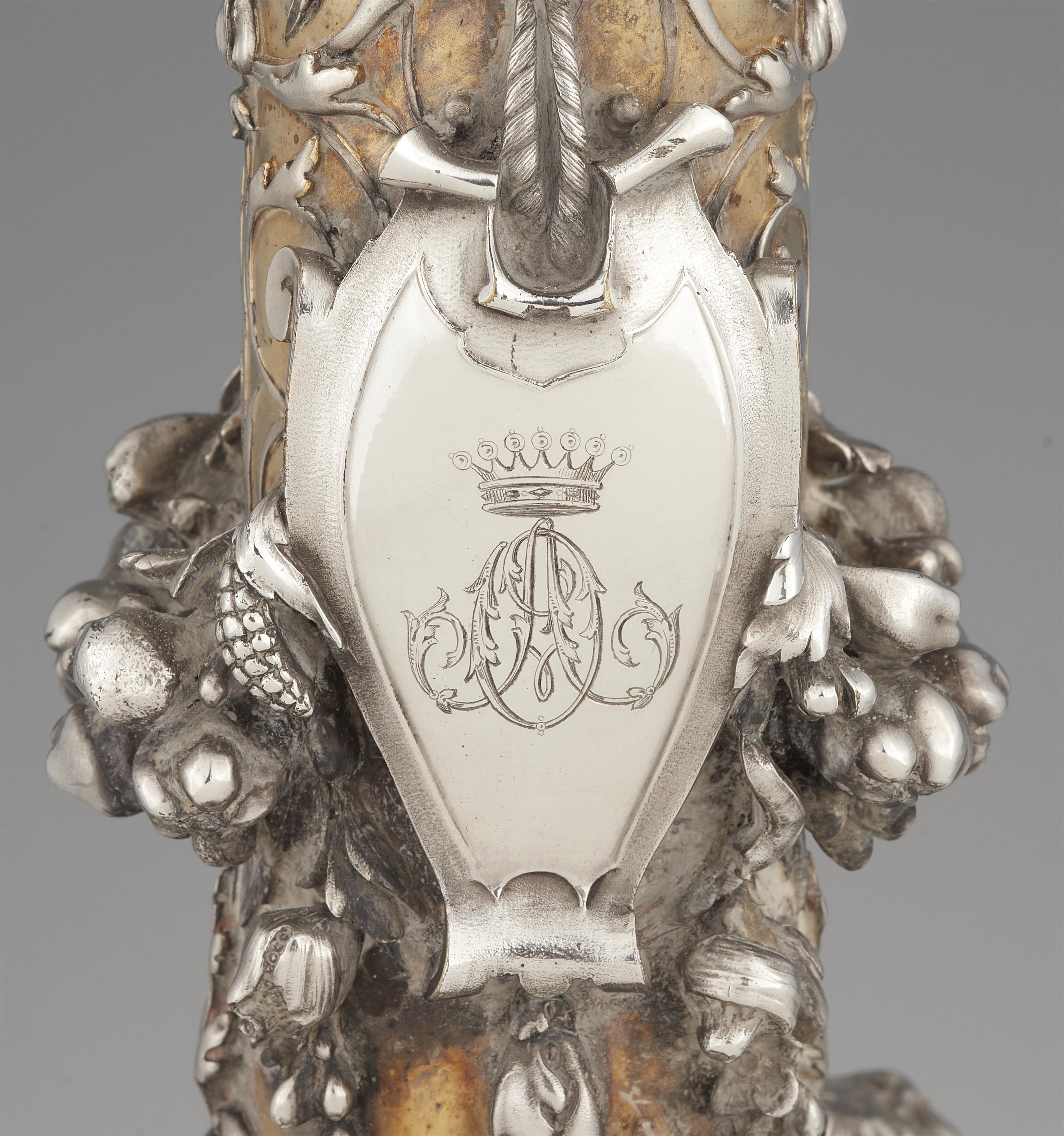 A silver and gold plated bronze candelabra made for Baron Abraham Oppenheim - image-3