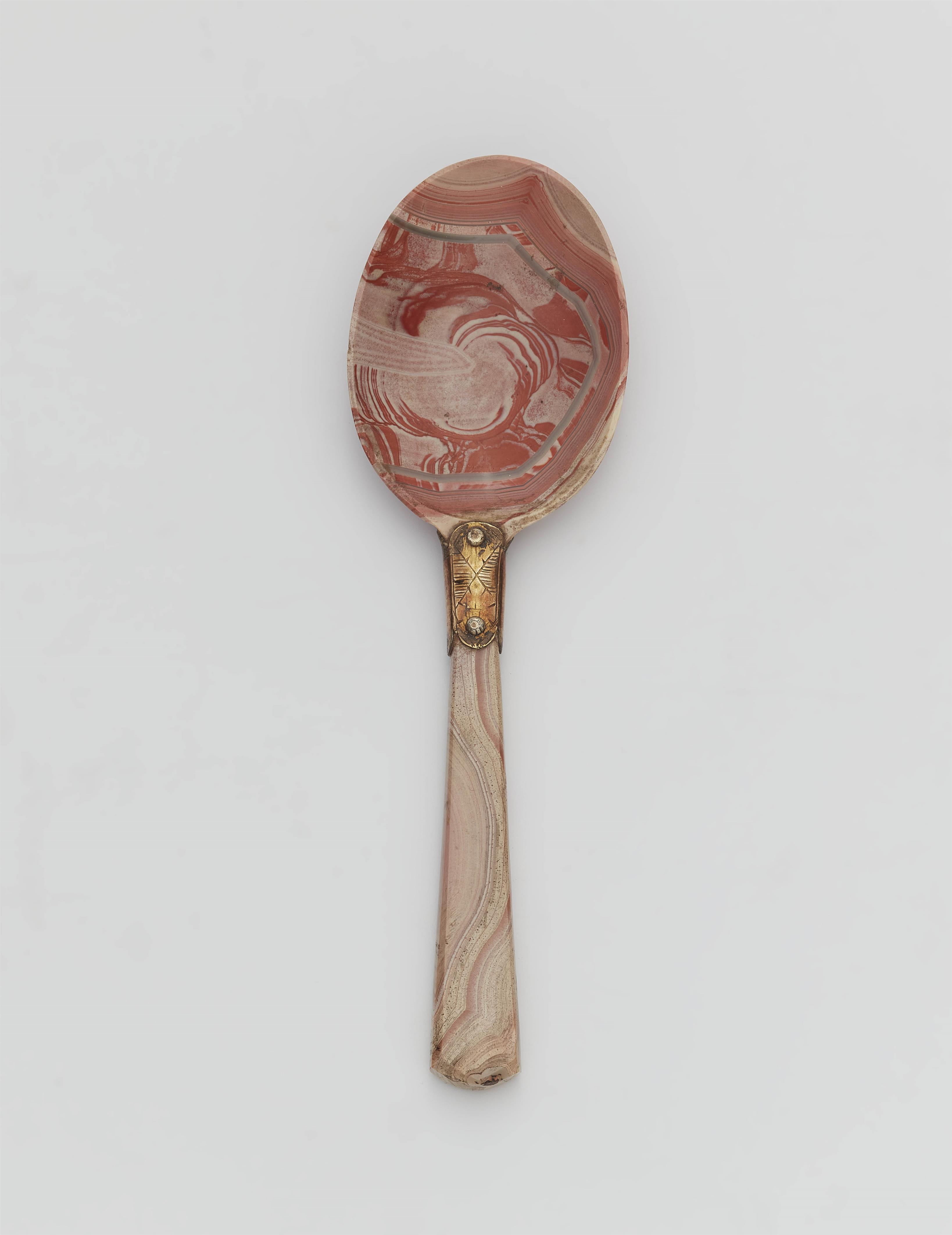 A silver-mounted agate spoon - image-1