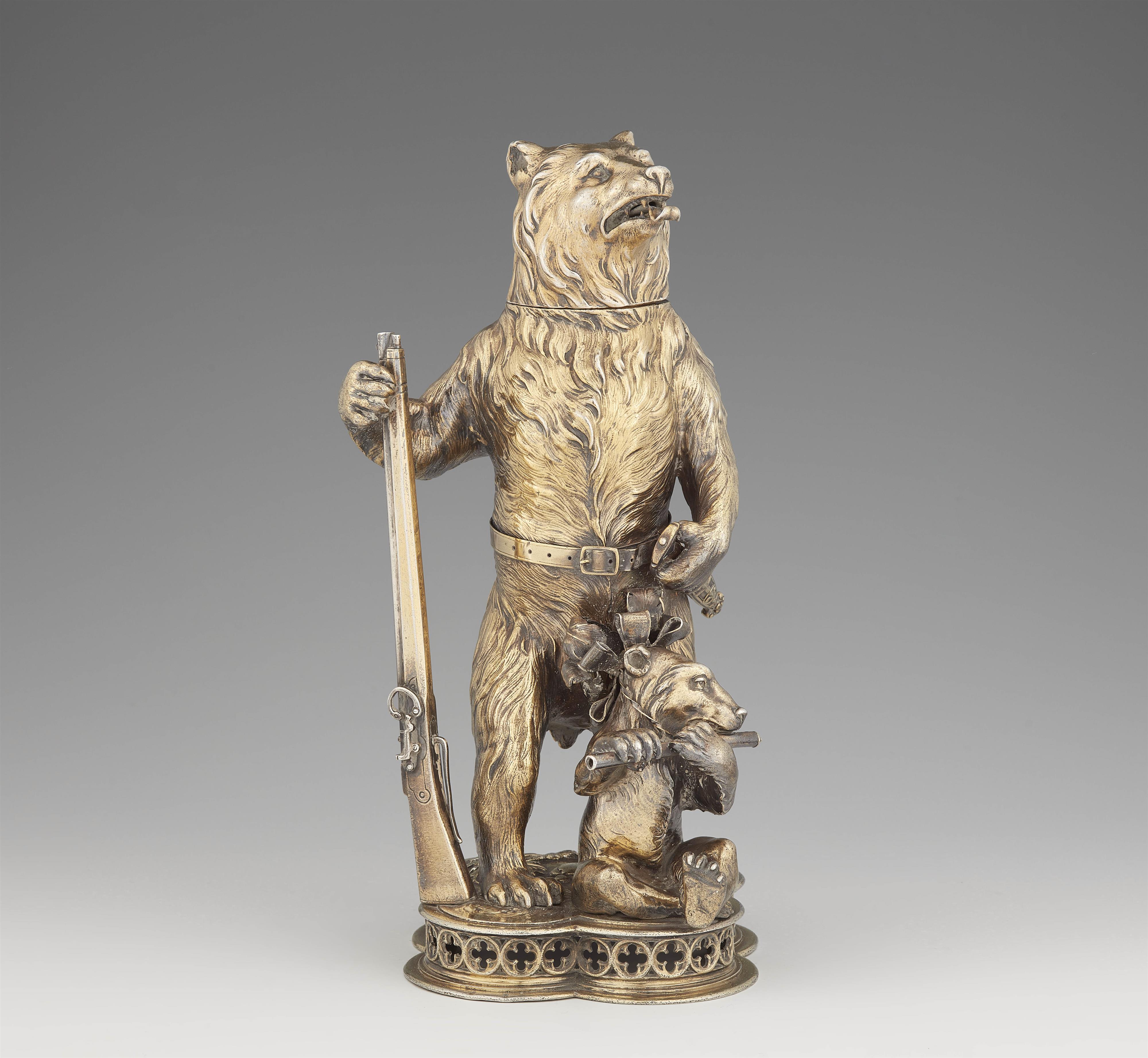 A silver gilt drinking vessel in the form of a bear - image-1